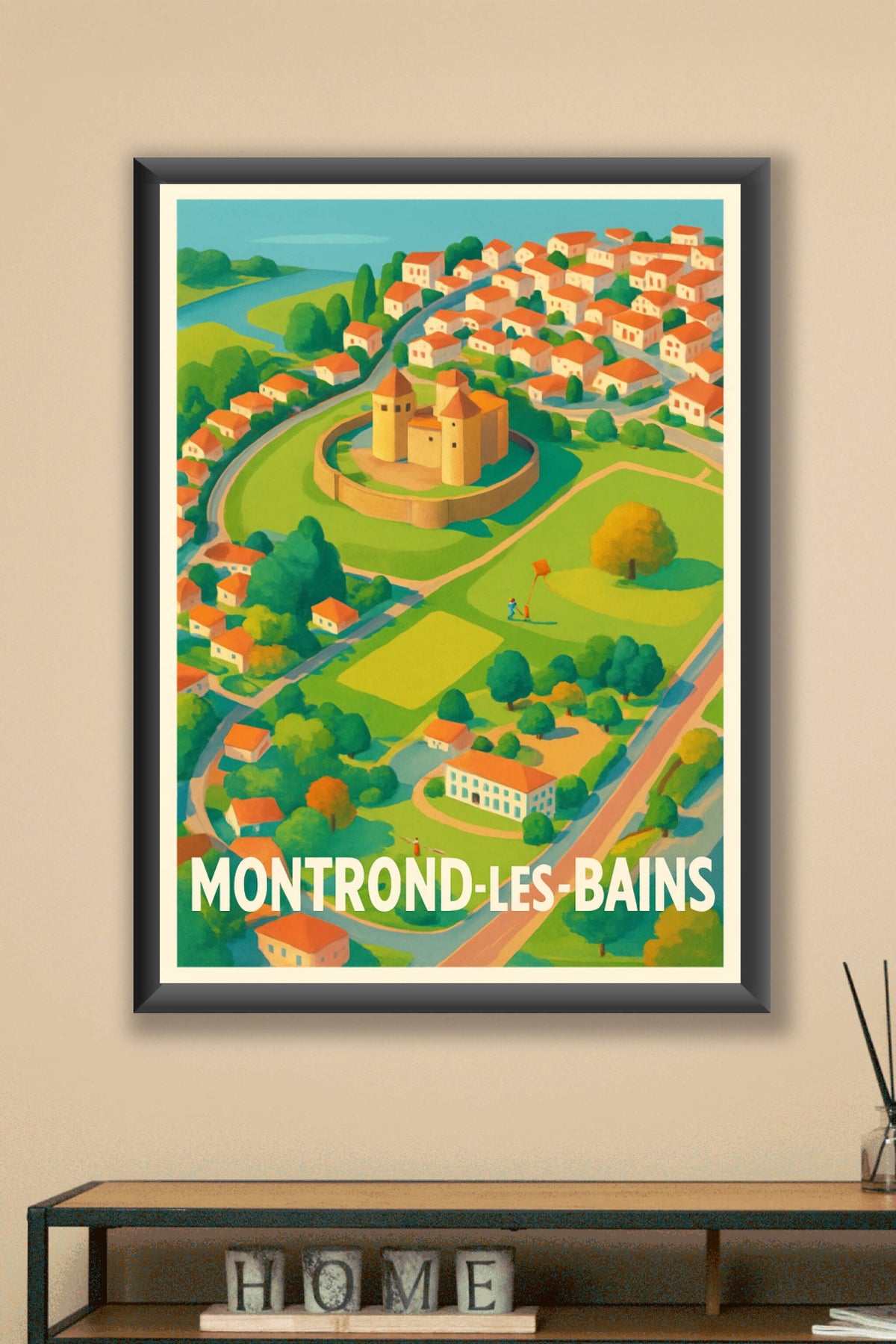 Affiche Montrond-les-Bains — Charme et histoire au cœur du Forez · poster d'art de Montrond-les-Bains