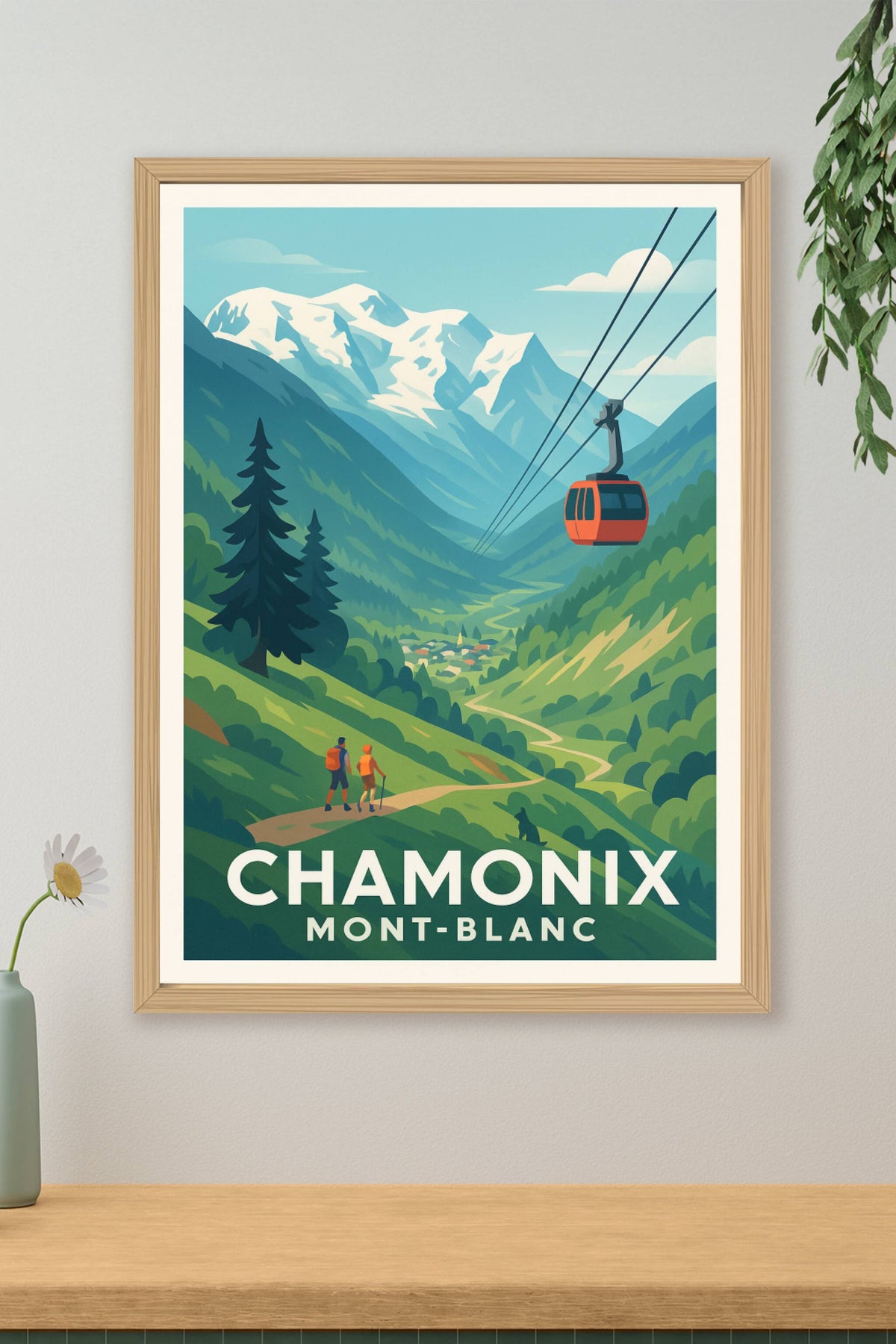Affiche Chamonix Mont-Blanc — Escapade alpine entre nature et sommets · poster d'art de Chamonix Mont-Blanc