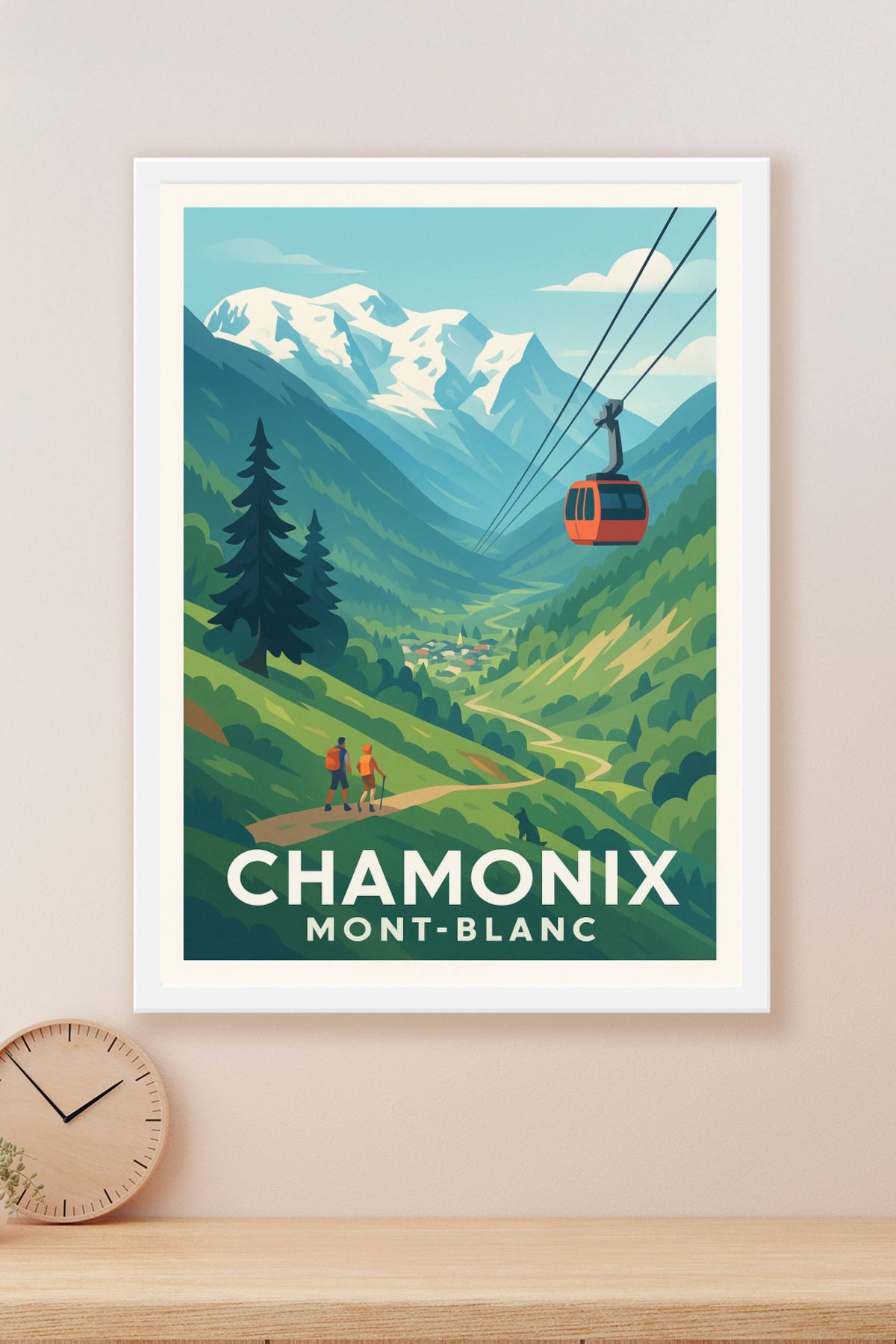 Affiche Chamonix Mont-Blanc — Escapade alpine entre nature et sommets · poster d'art de Chamonix Mont-Blanc