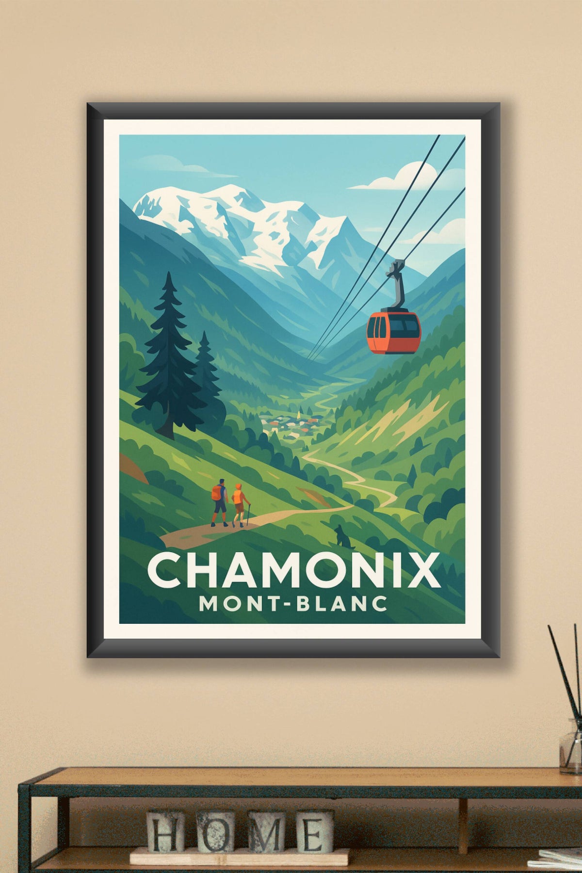 Affiche Chamonix Mont-Blanc — Escapade alpine entre nature et sommets · poster d'art de Chamonix Mont-Blanc