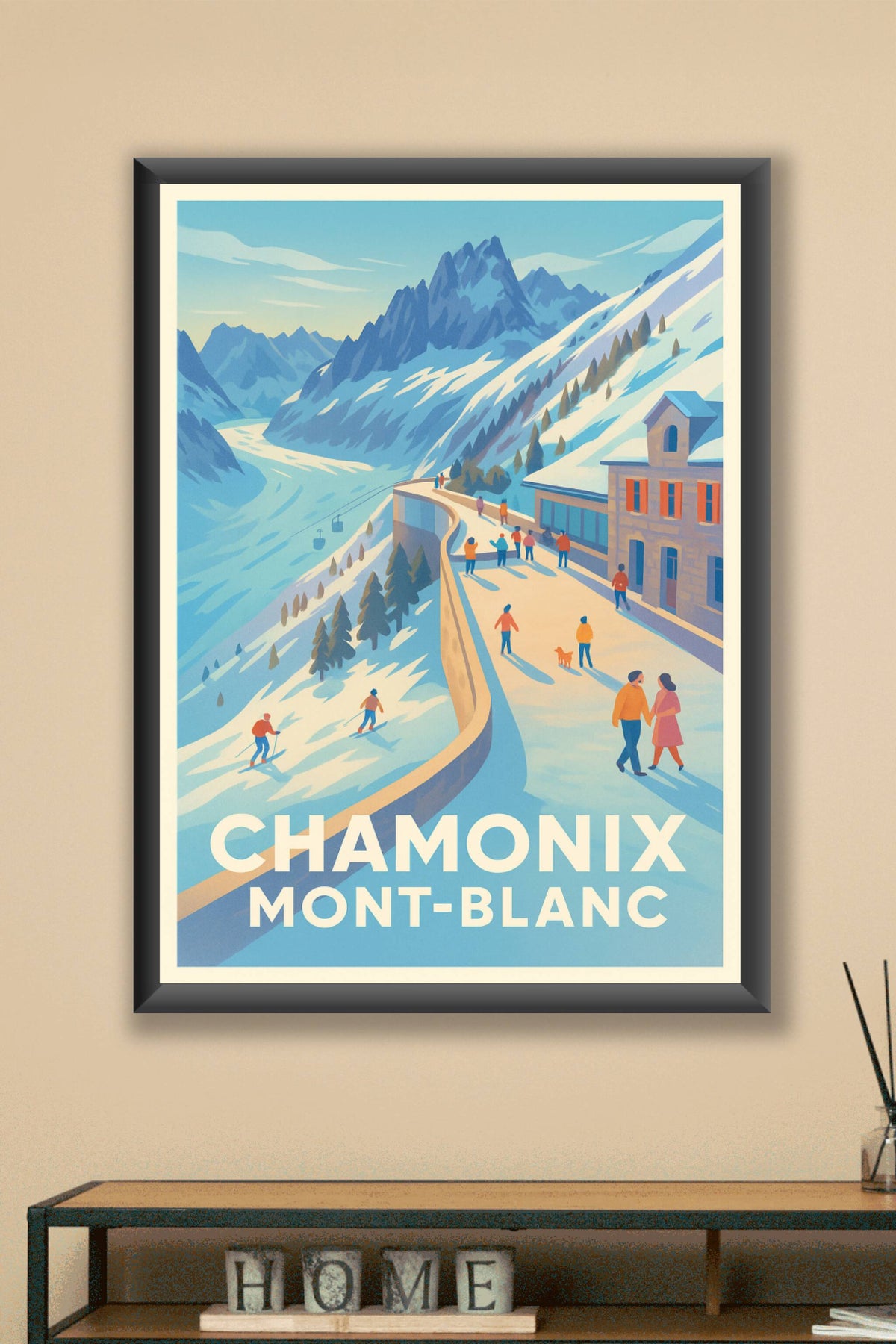 Affiche Chamonix — L'évasion alpine au Mont-Blanc · poster d'art de Chamonix