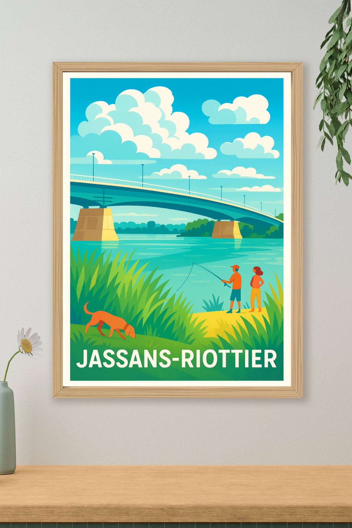 Affiche Jassans-Riottier — Plénitude au bord de l'eau · poster d'art de Jassans-Riottier