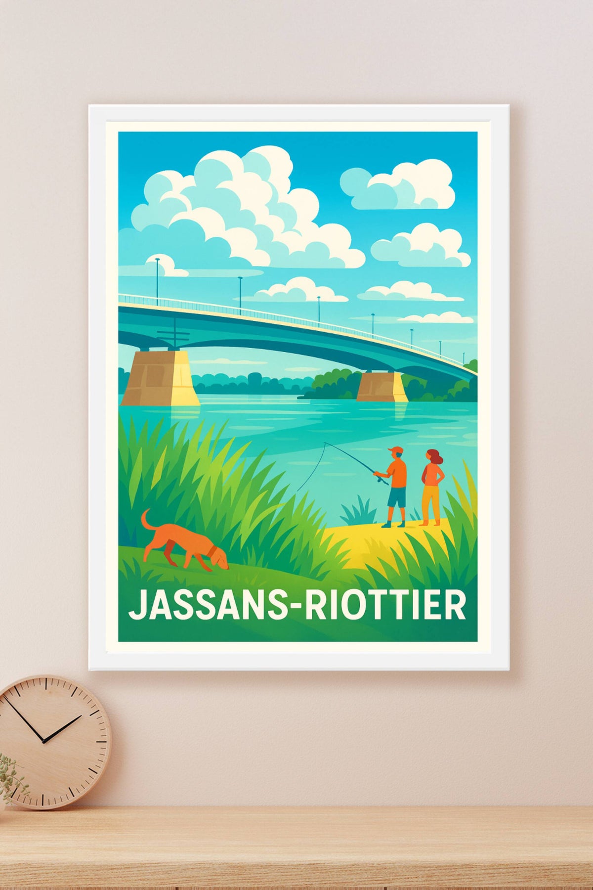 Affiche Jassans-Riottier — Plénitude au bord de l'eau · poster d'art de Jassans-Riottier