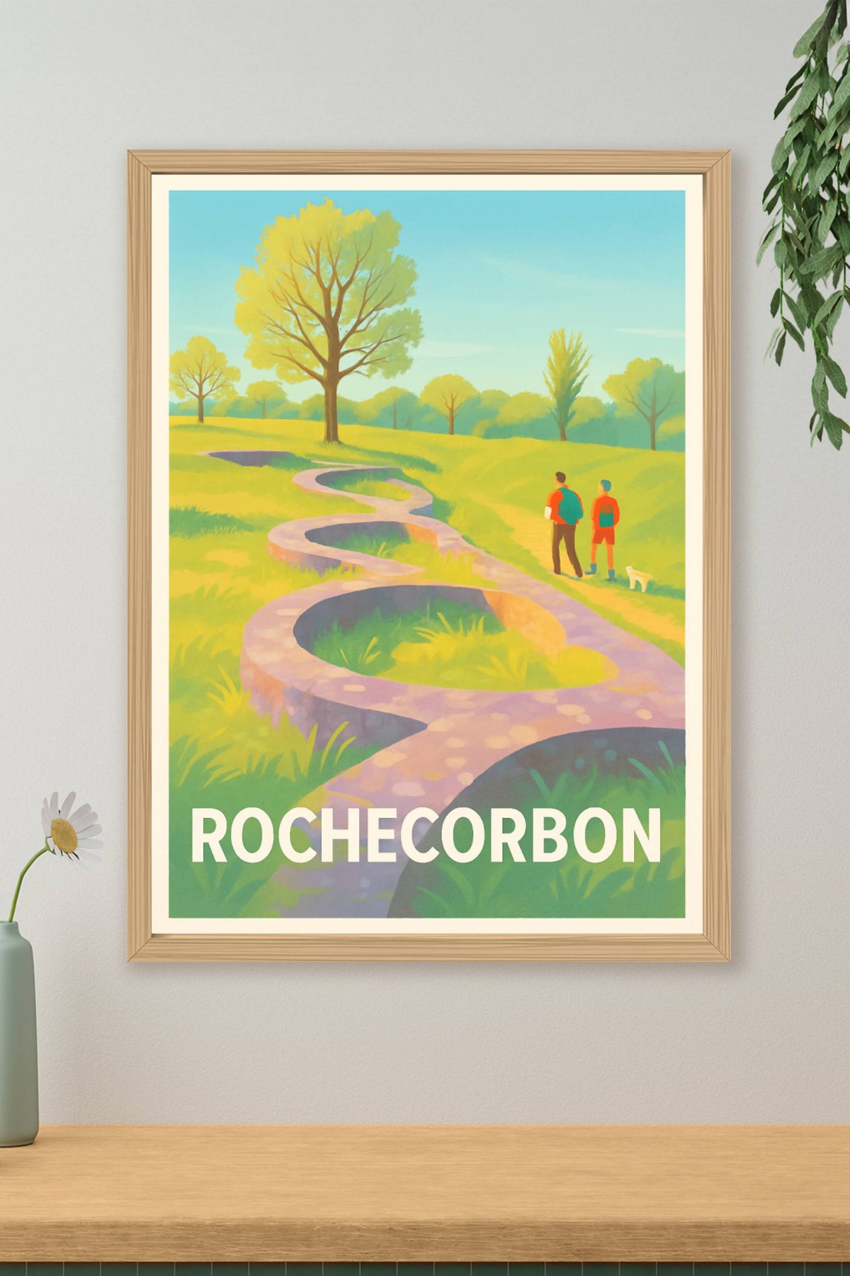 Affiche Rochecorbon — Promenade bucolique au fil de l'eau · poster d'art de Rochecorbon