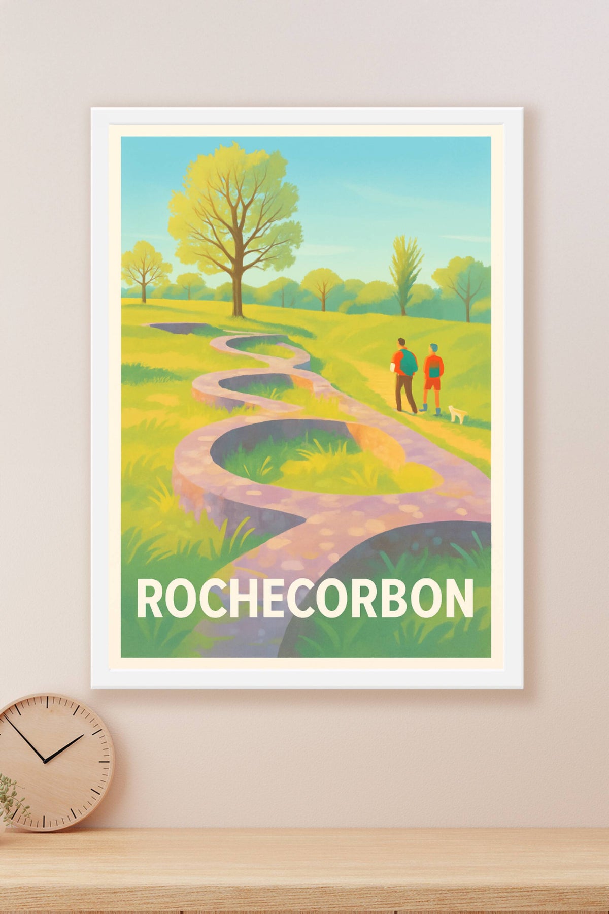 Affiche Rochecorbon — Promenade bucolique au fil de l'eau · poster d'art de Rochecorbon