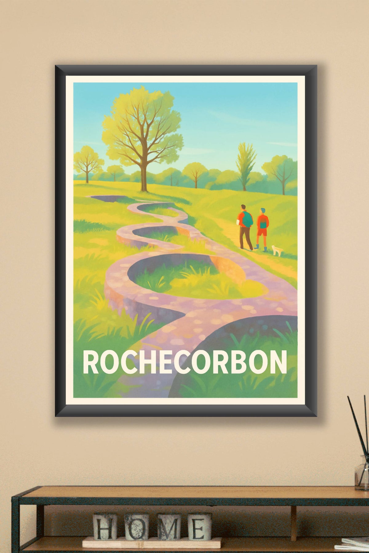 Affiche Rochecorbon — Promenade bucolique au fil de l'eau · poster d'art de Rochecorbon