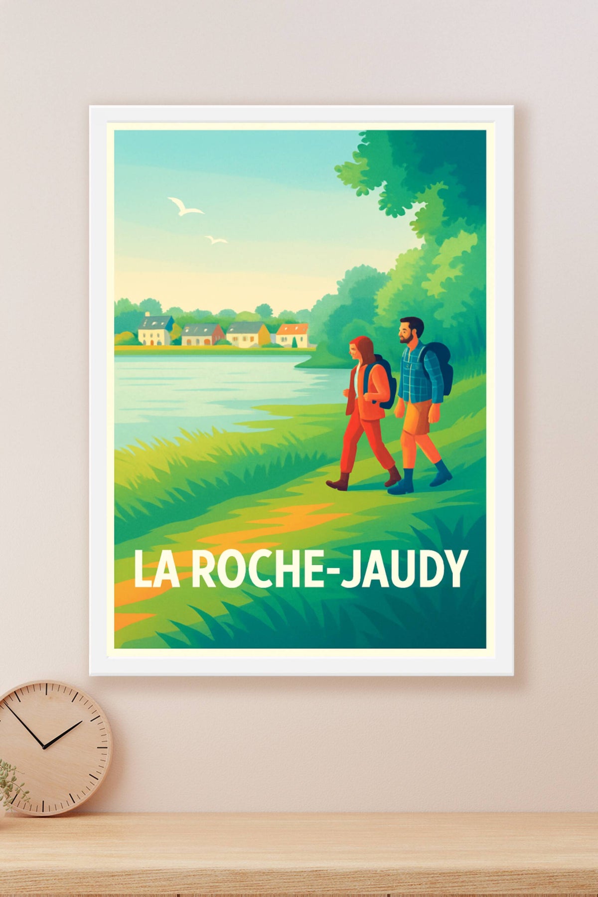 Affiche La Roche-Jaudy — Promenade au bord de l'eau · poster d'art de La Roche-Jaudy