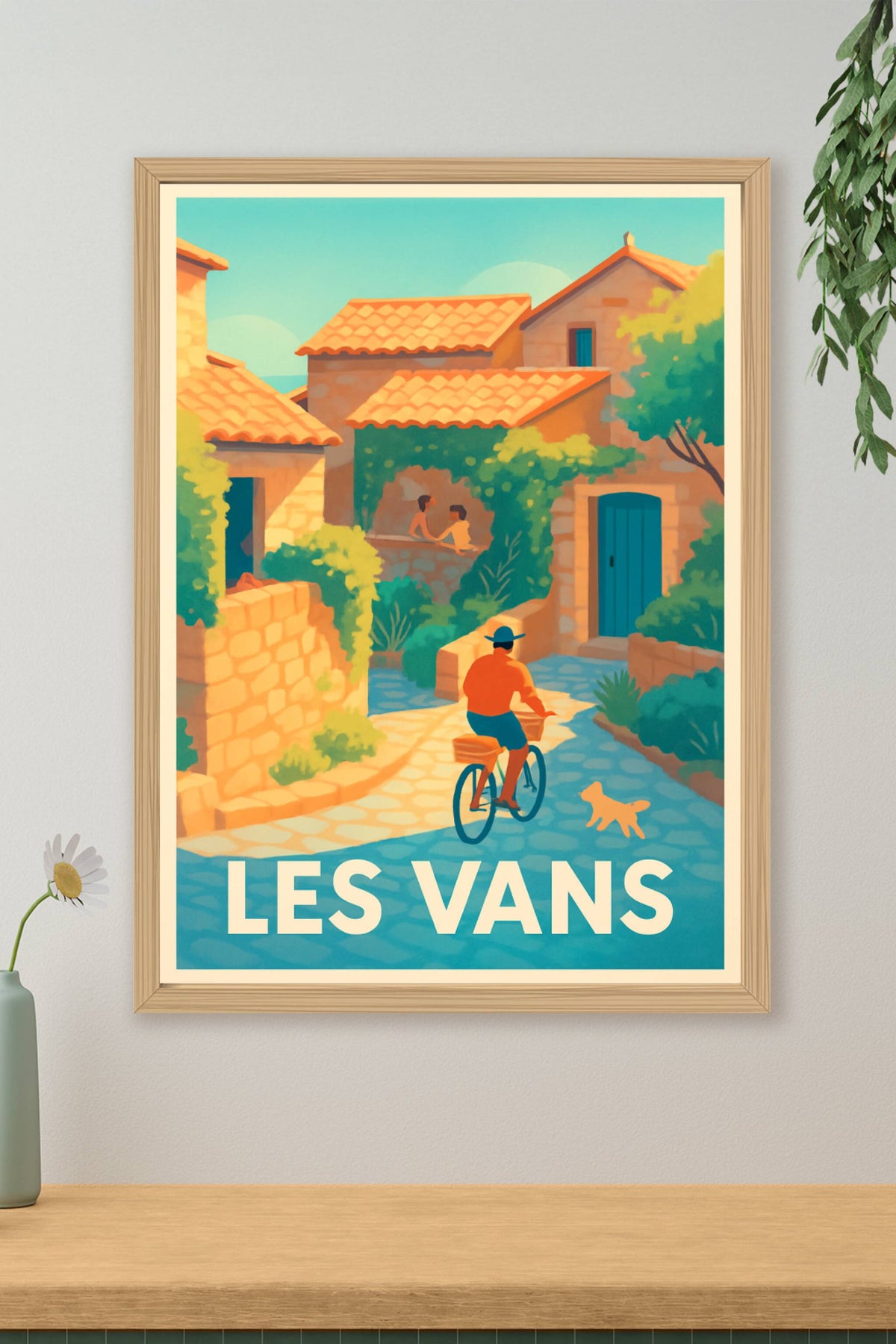 Affiche Les Vans — Promenade en douceur au cœur du village · poster d'art de Les Vans