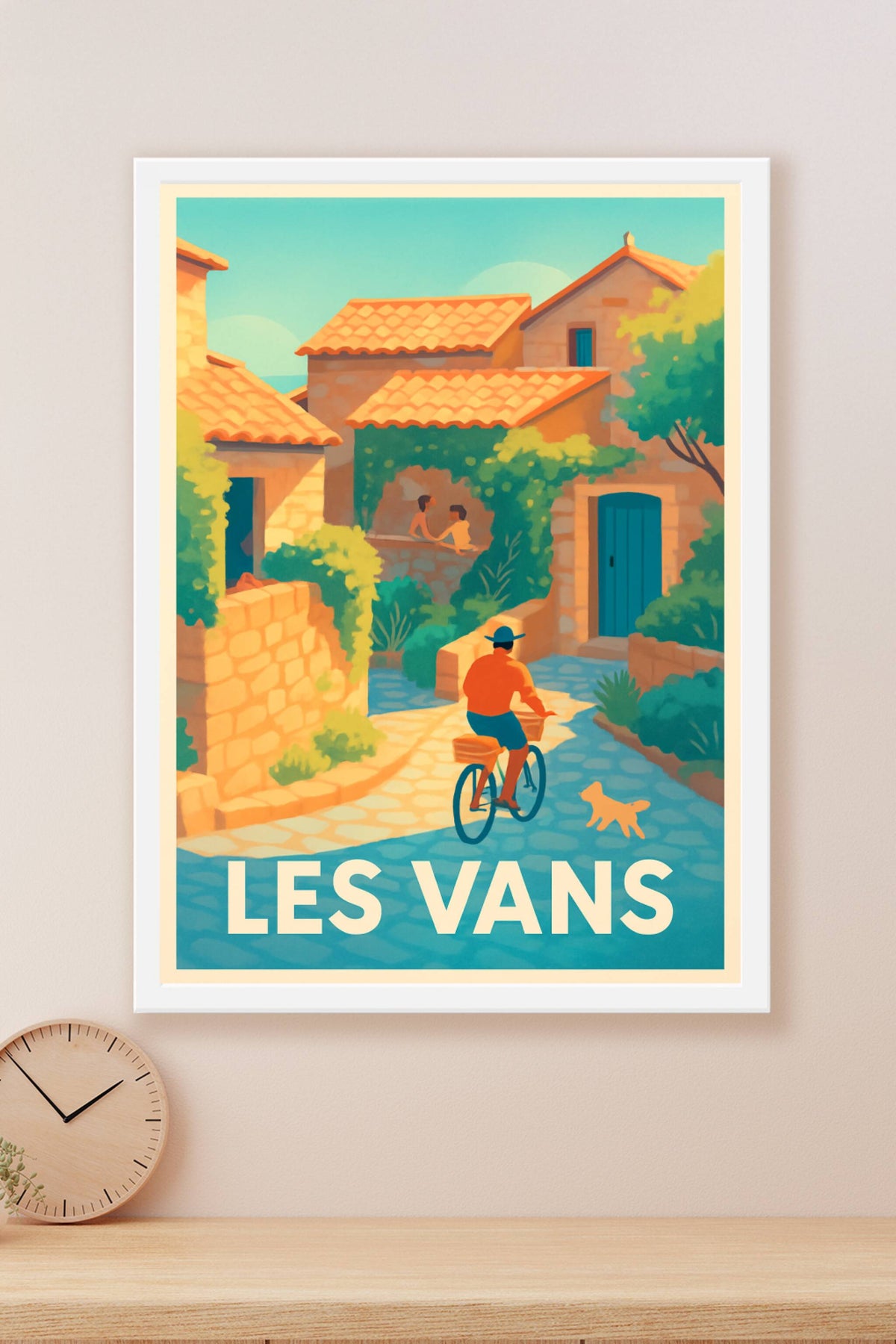 Affiche Les Vans — Promenade en douceur au cœur du village · poster d'art de Les Vans