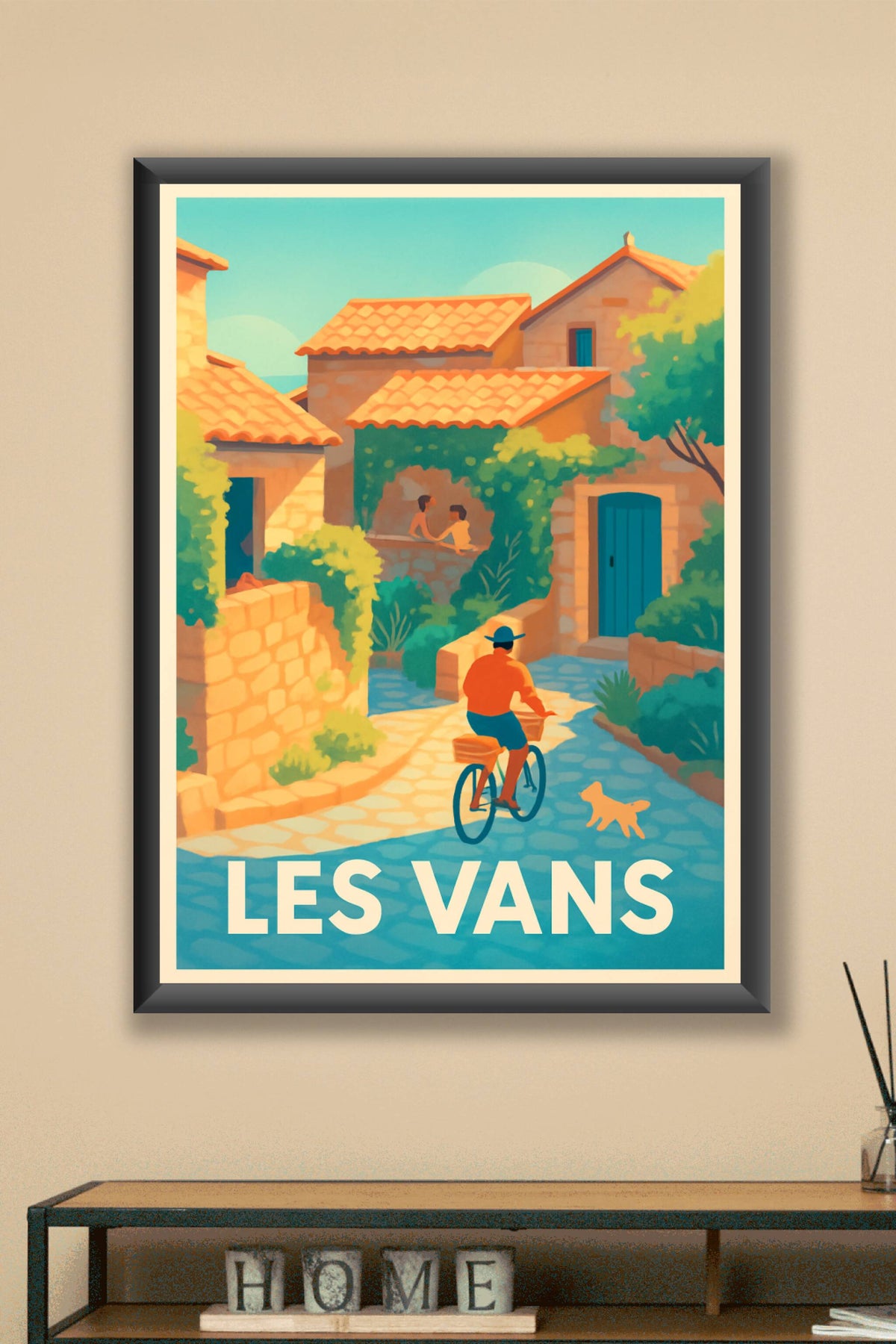 Affiche Les Vans — Promenade en douceur au cœur du village · poster d'art de Les Vans