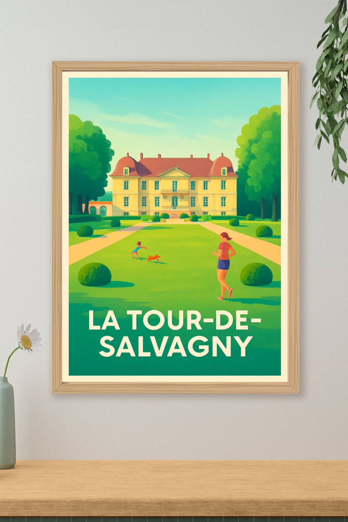Affiche La Tour-de-Salvagny — Charme et sérénité au château · poster d'art de La Tour-de-Salvagny