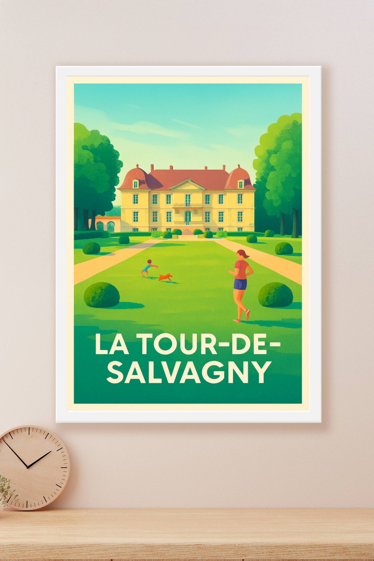 Affiche La Tour-de-Salvagny — Charme et sérénité au château · poster d'art de La Tour-de-Salvagny