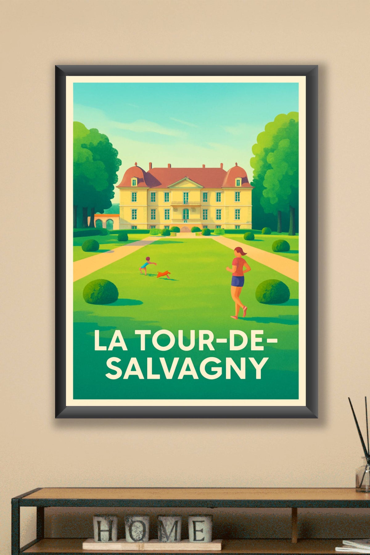 Affiche La Tour-de-Salvagny — Charme et sérénité au château · poster d'art de La Tour-de-Salvagny
