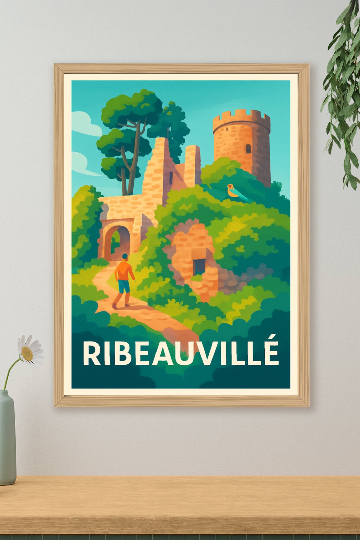 Affiche Ribeauvillé — L'éclat médiéval au cœur des vignes · poster d'art de Ribeauvillé