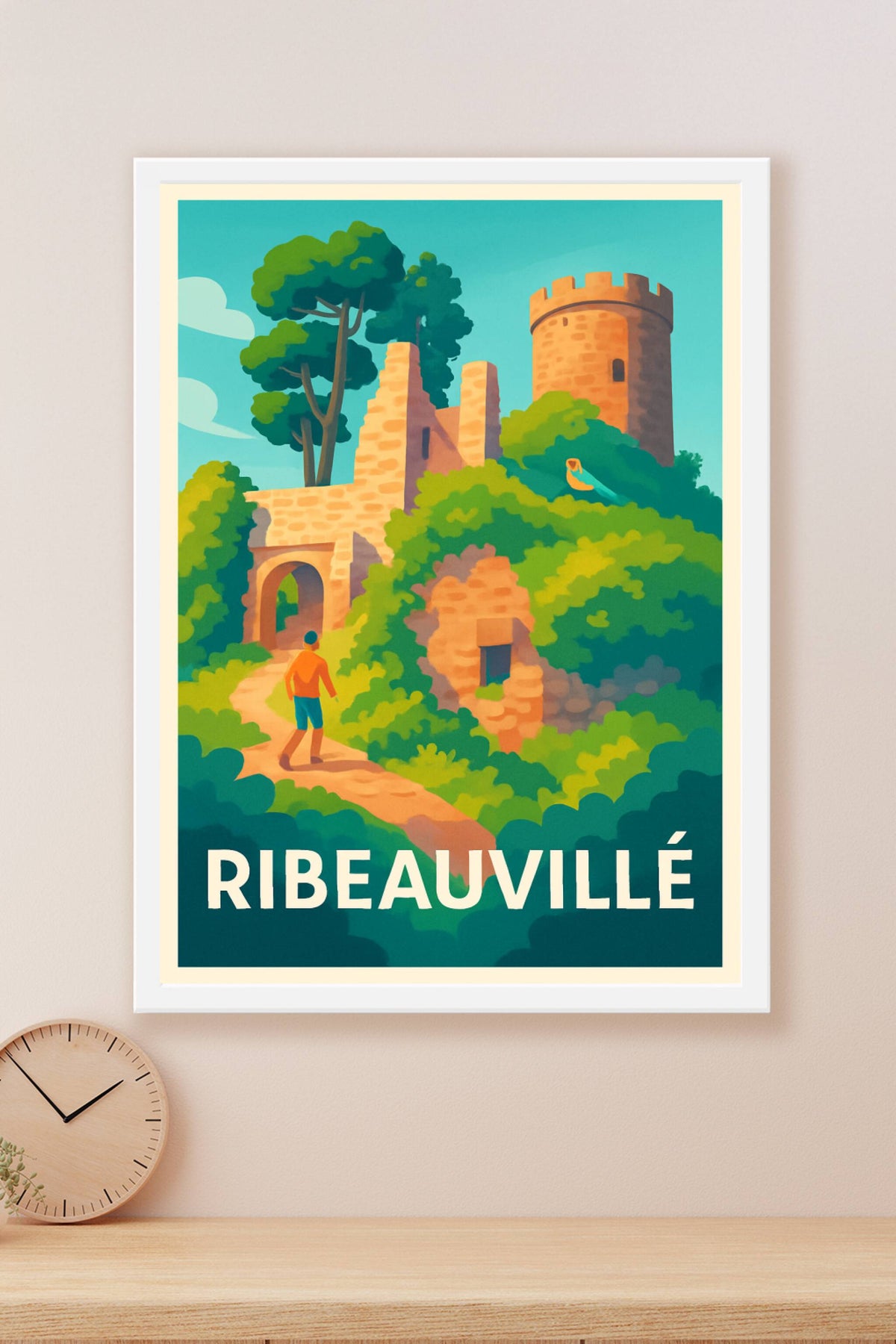 Affiche Ribeauvillé — L'éclat médiéval au cœur des vignes · poster d'art de Ribeauvillé