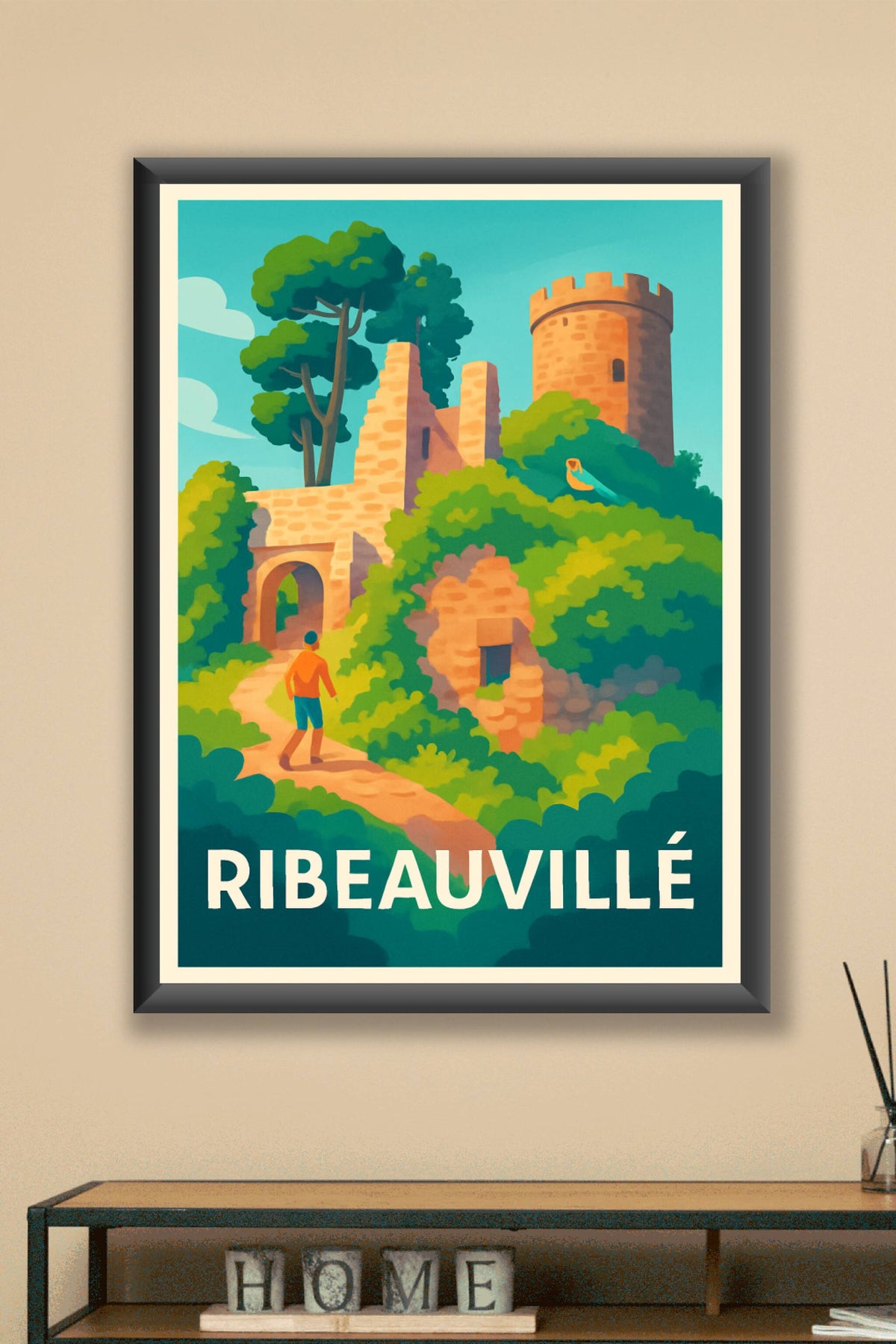 Affiche Ribeauvillé — L'éclat médiéval au cœur des vignes · poster d'art de Ribeauvillé