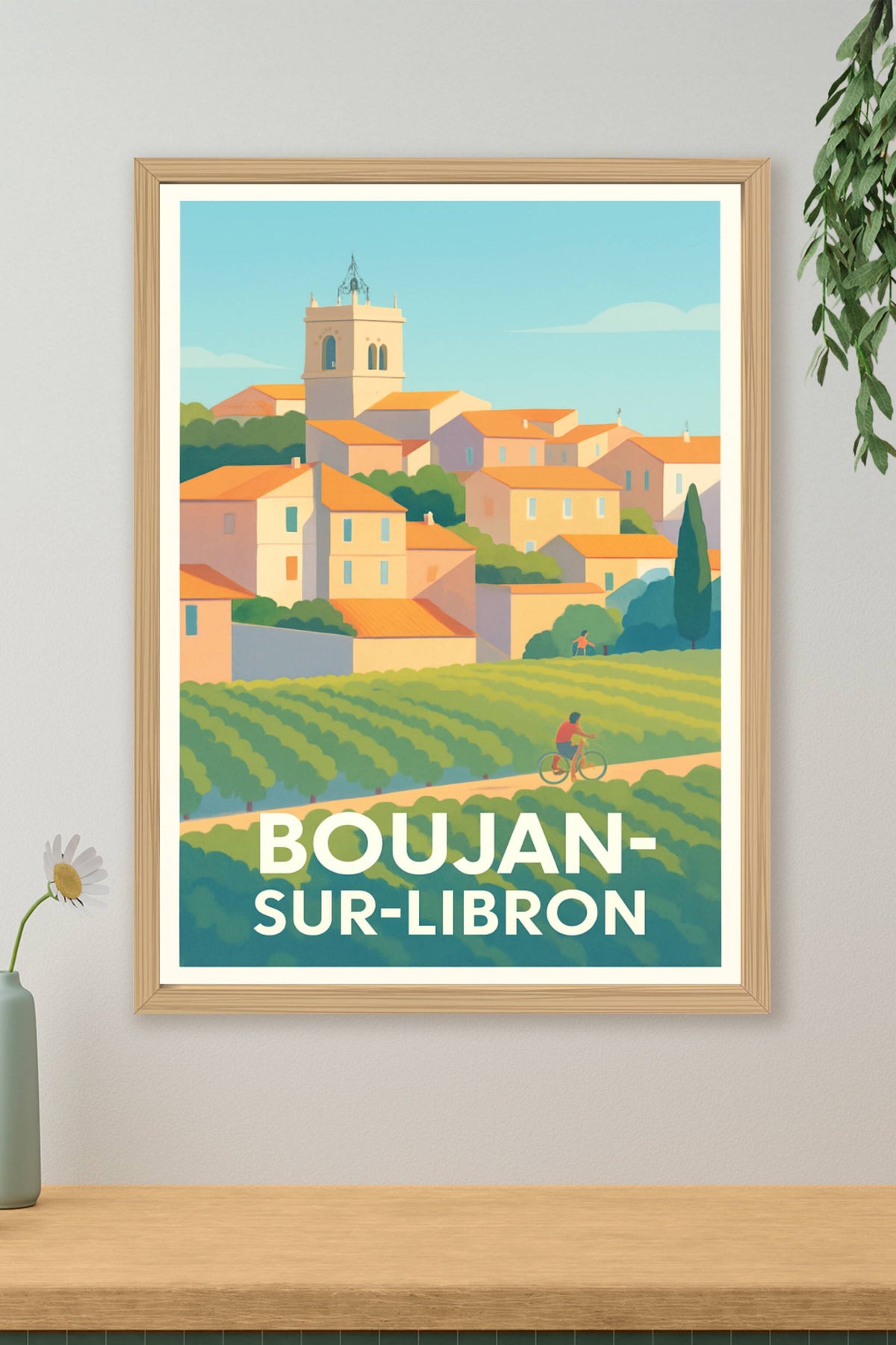 Affiche Boujan-sur-Libron — Charme et douceur du Sud · poster d'art de Boujan-sur-Libron