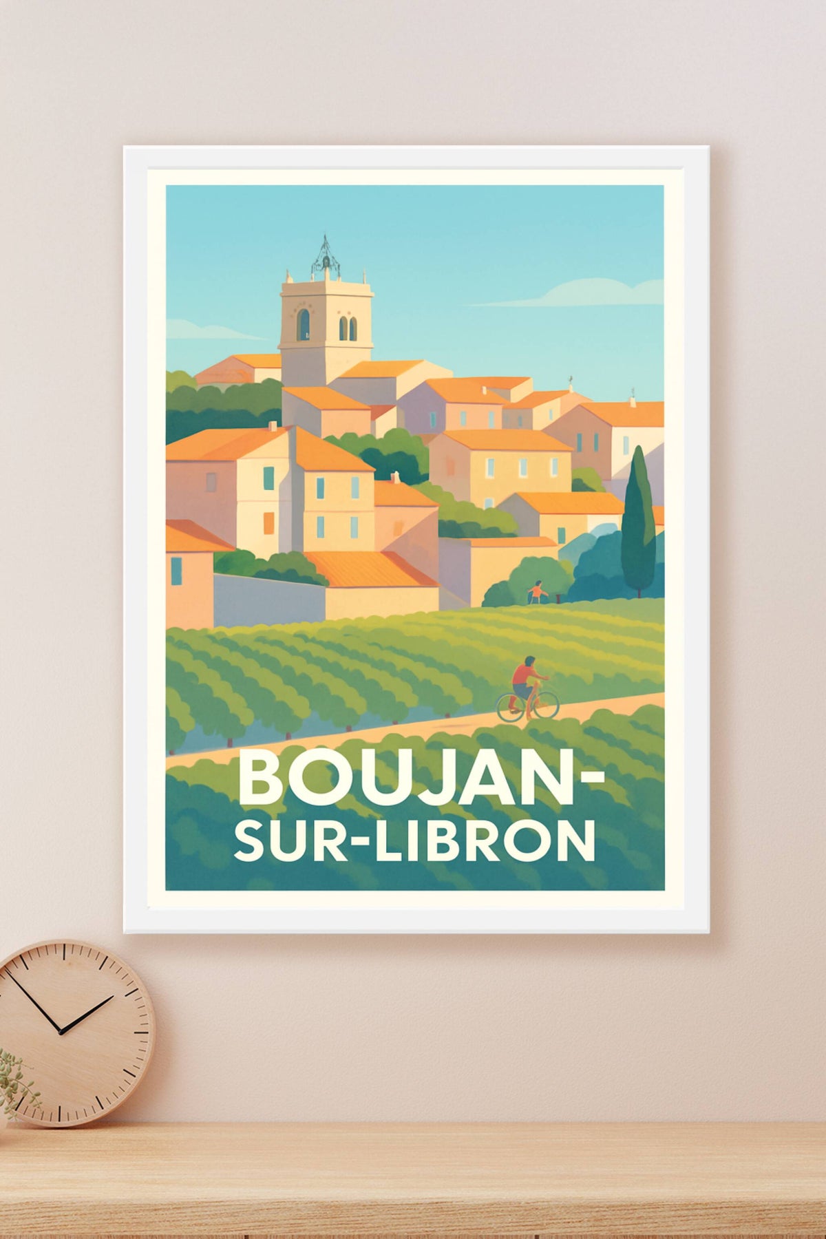 Affiche Boujan-sur-Libron — Charme et douceur du Sud · poster d'art de Boujan-sur-Libron