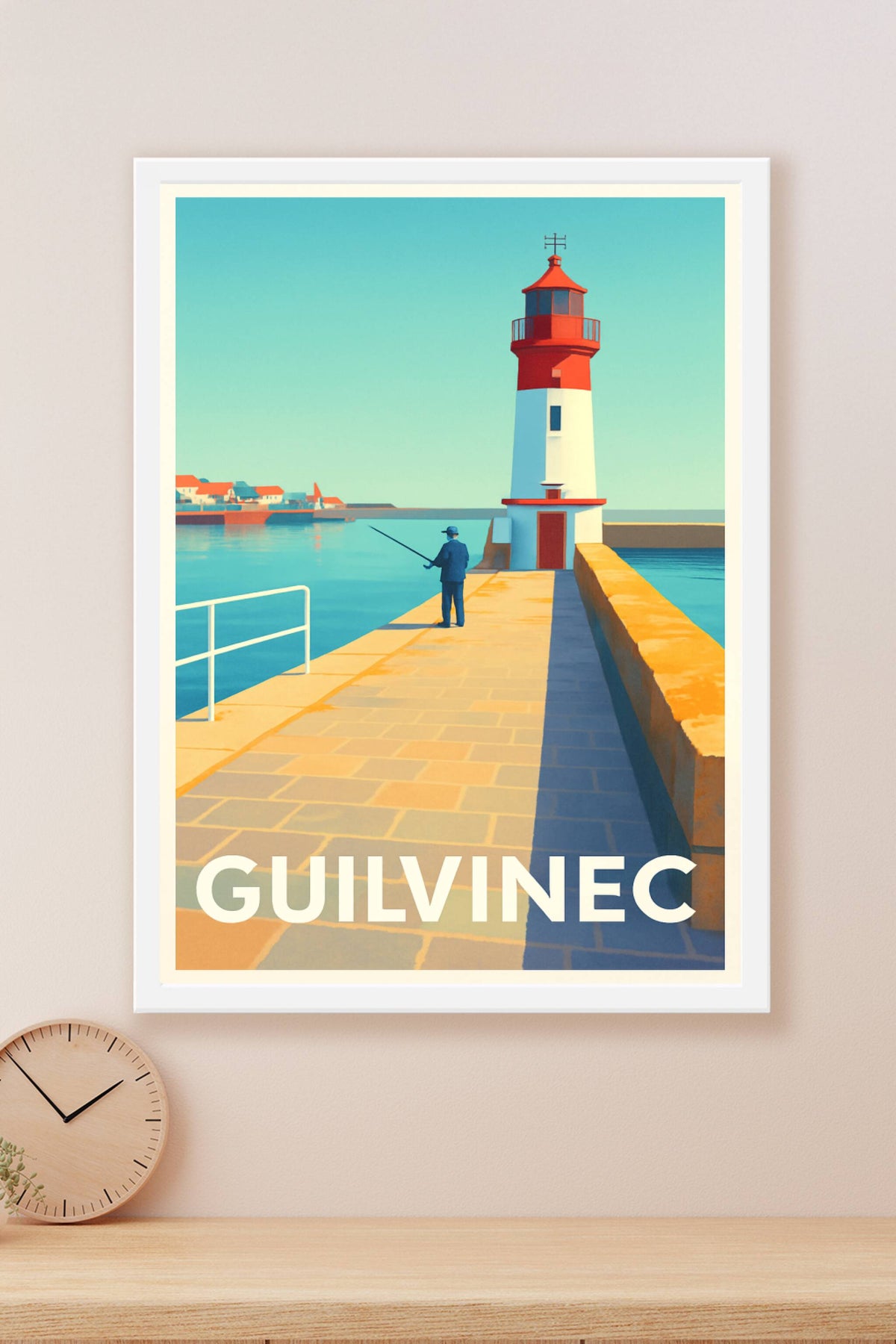 Affiche Guilvinec — Sérénité au phare du port · poster d'art de Guilvinec