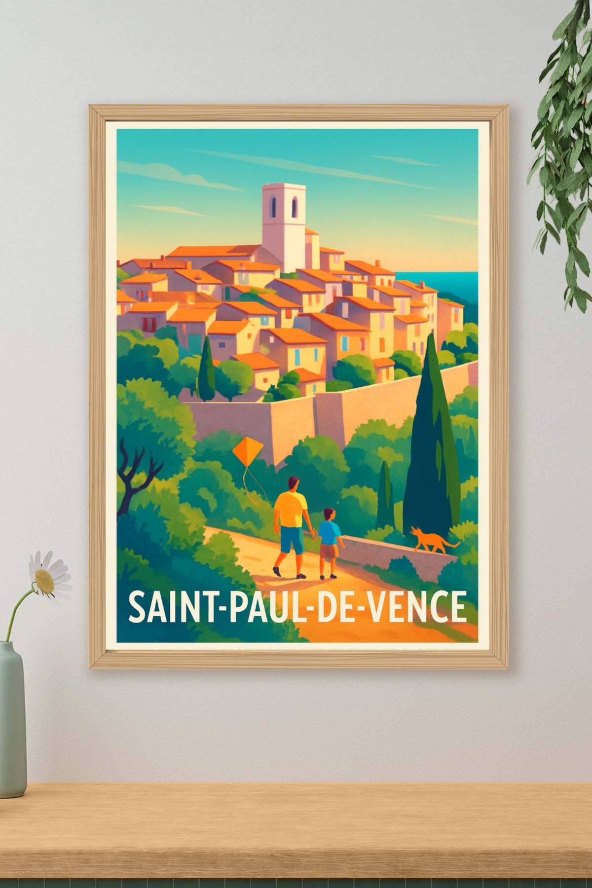 Affiche Saint-Paul-de-Vence — Balade au cœur du village pittoresque · poster d'art de Saint-Paul-de-Vence