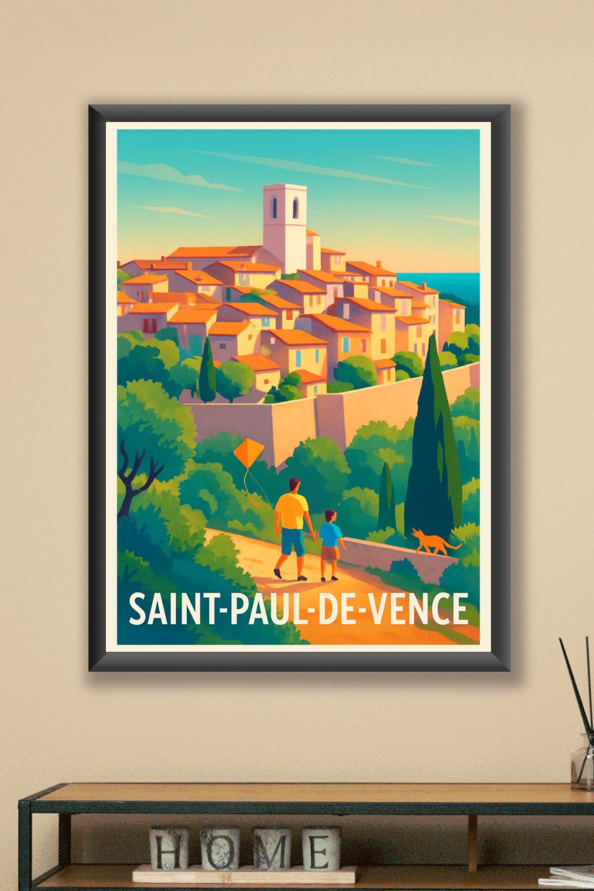 Affiche Saint-Paul-de-Vence — Balade au cœur du village pittoresque · poster d'art de Saint-Paul-de-Vence