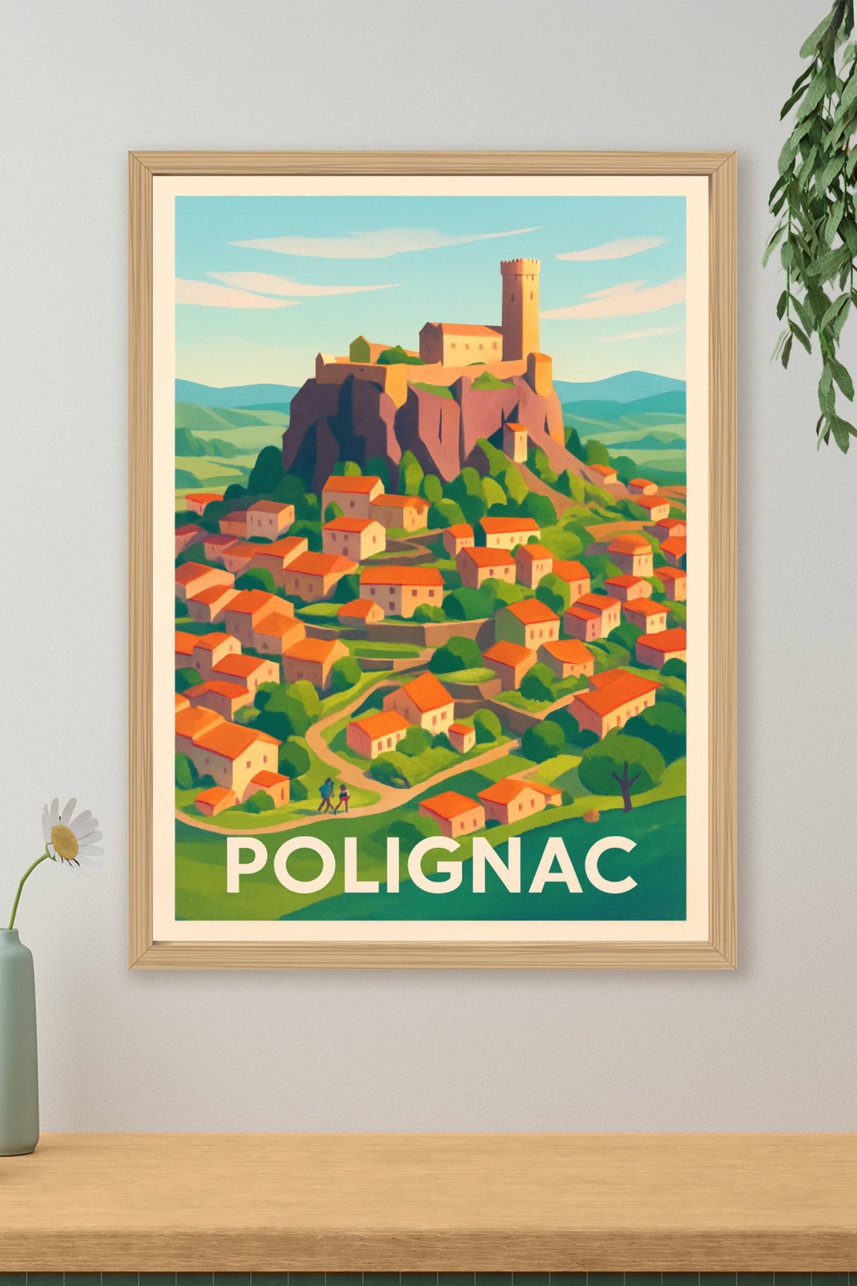Affiche Polignac — Charme médiéval et paysages pittoresques · poster d'art de Polignac