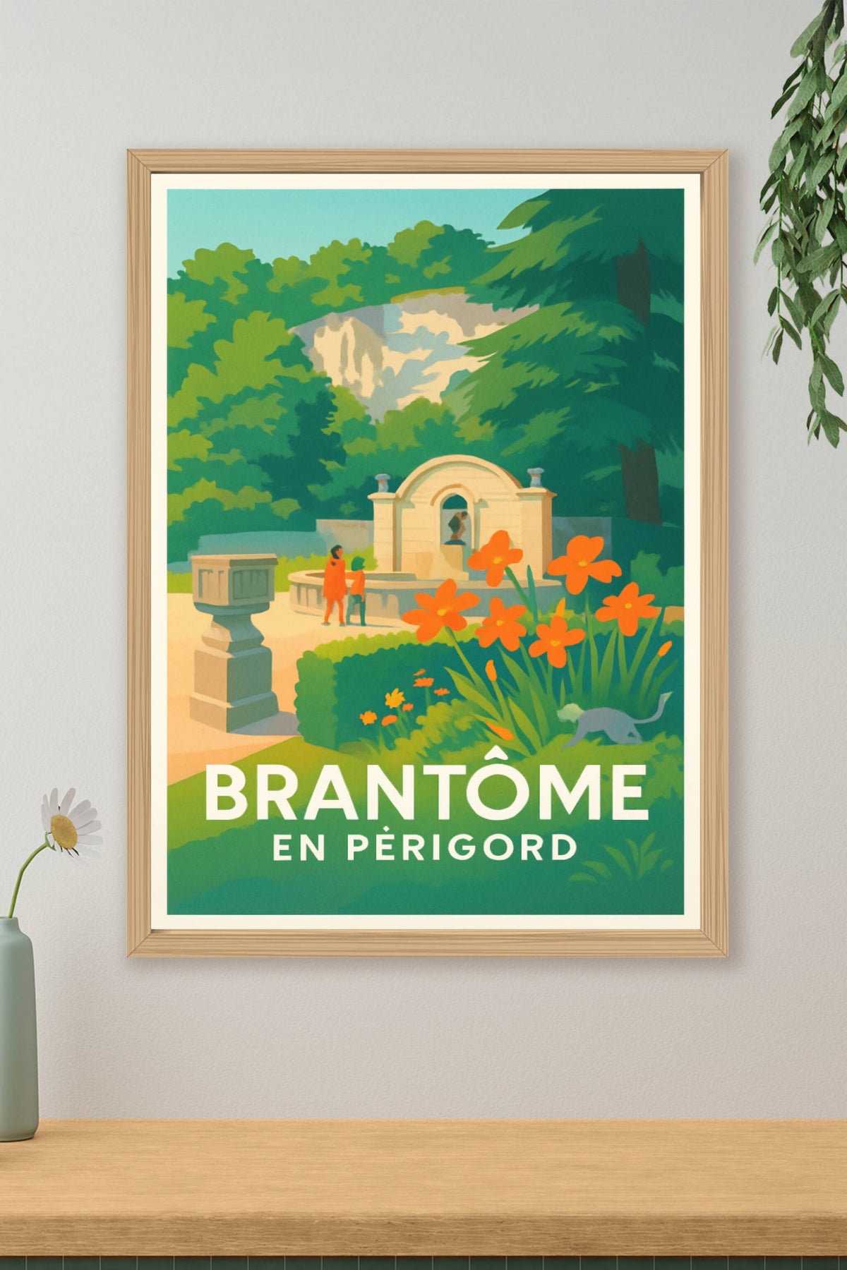 Affiche Brantôme — L'élégance verte du Périgord · poster d'art de Brantôme