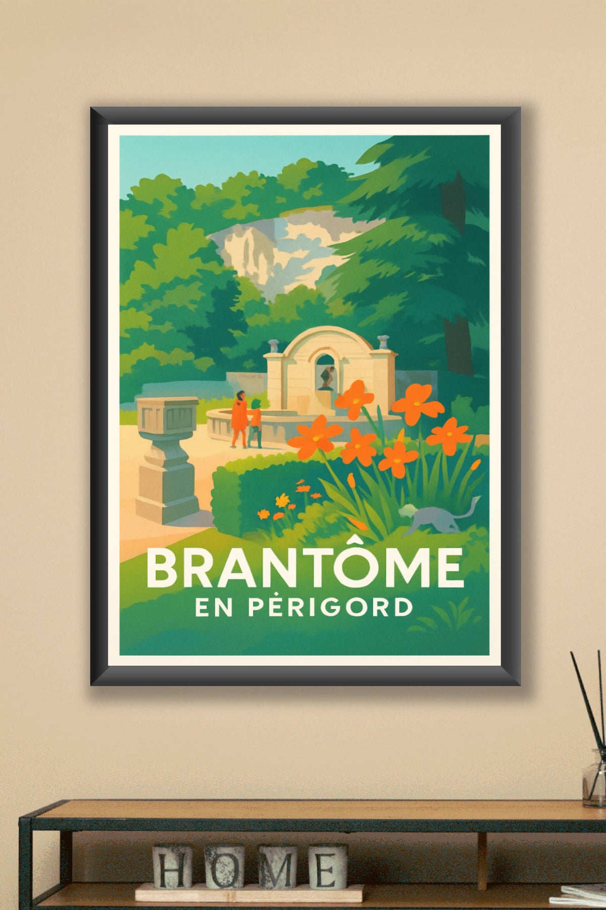 Affiche Brantôme — L'élégance verte du Périgord · poster d'art de Brantôme