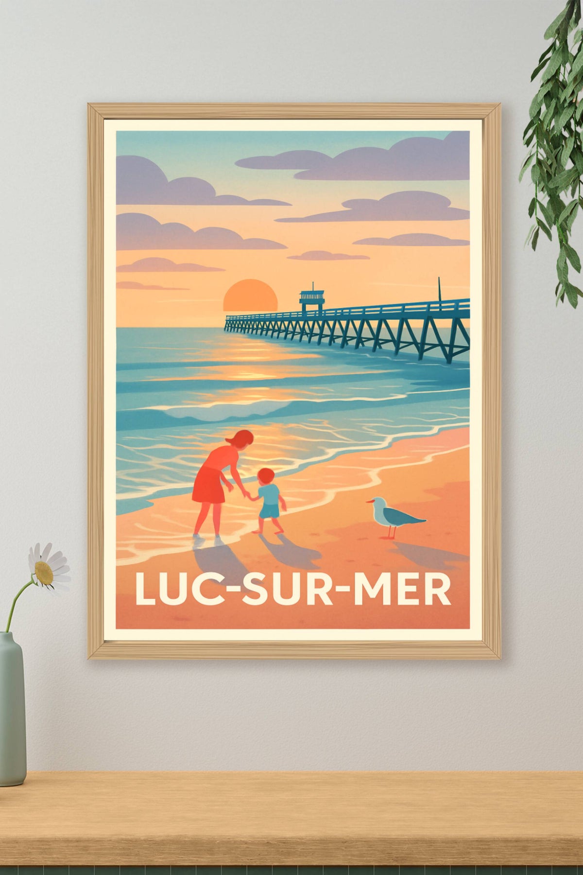 Affiche Luc-sur-Mer — Douceur et sérénité au bord de l’eau · poster d'art de Luc-sur-Mer