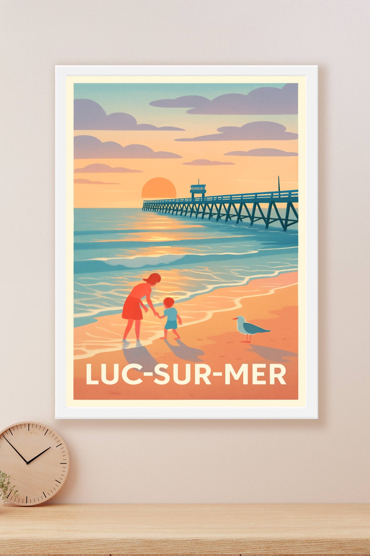 Affiche Luc-sur-Mer — Douceur et sérénité au bord de l’eau · poster d'art de Luc-sur-Mer
