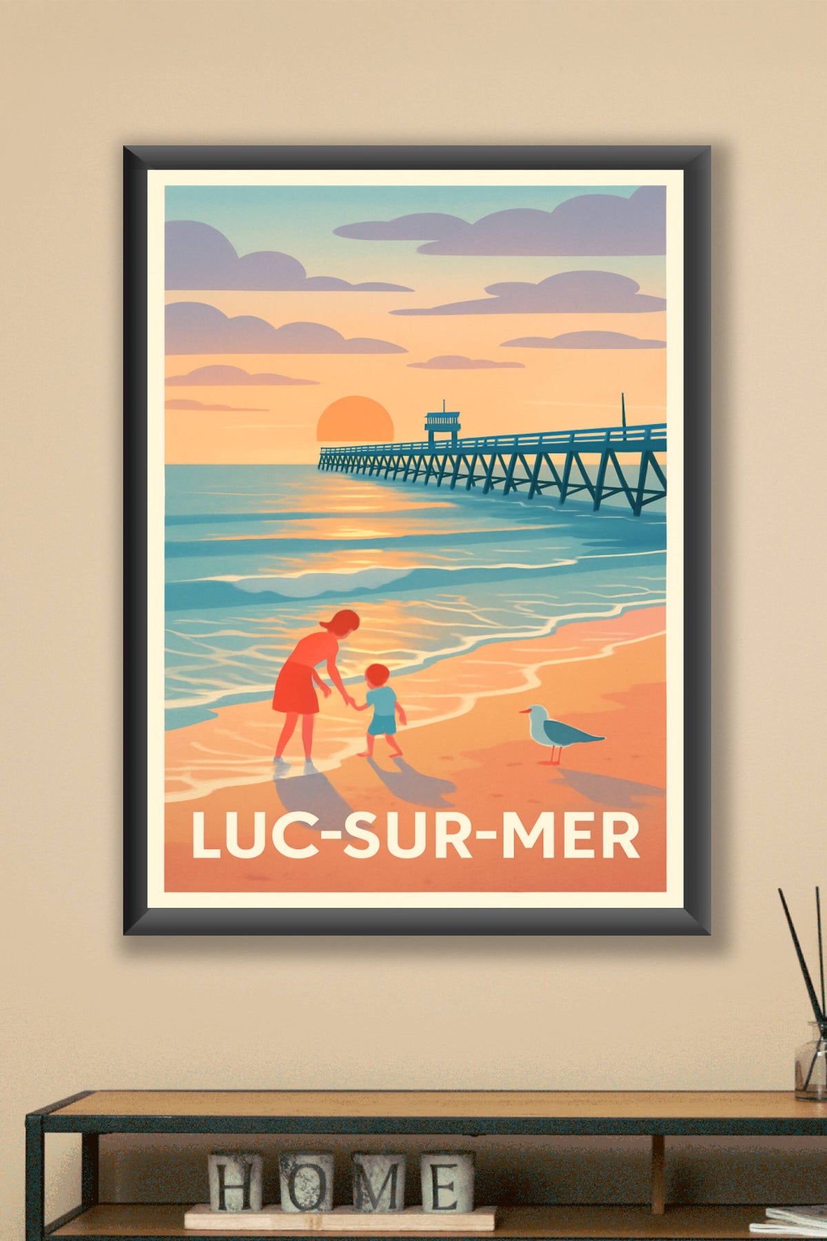 Affiche Luc-sur-Mer — Douceur et sérénité au bord de l’eau · poster d'art de Luc-sur-Mer