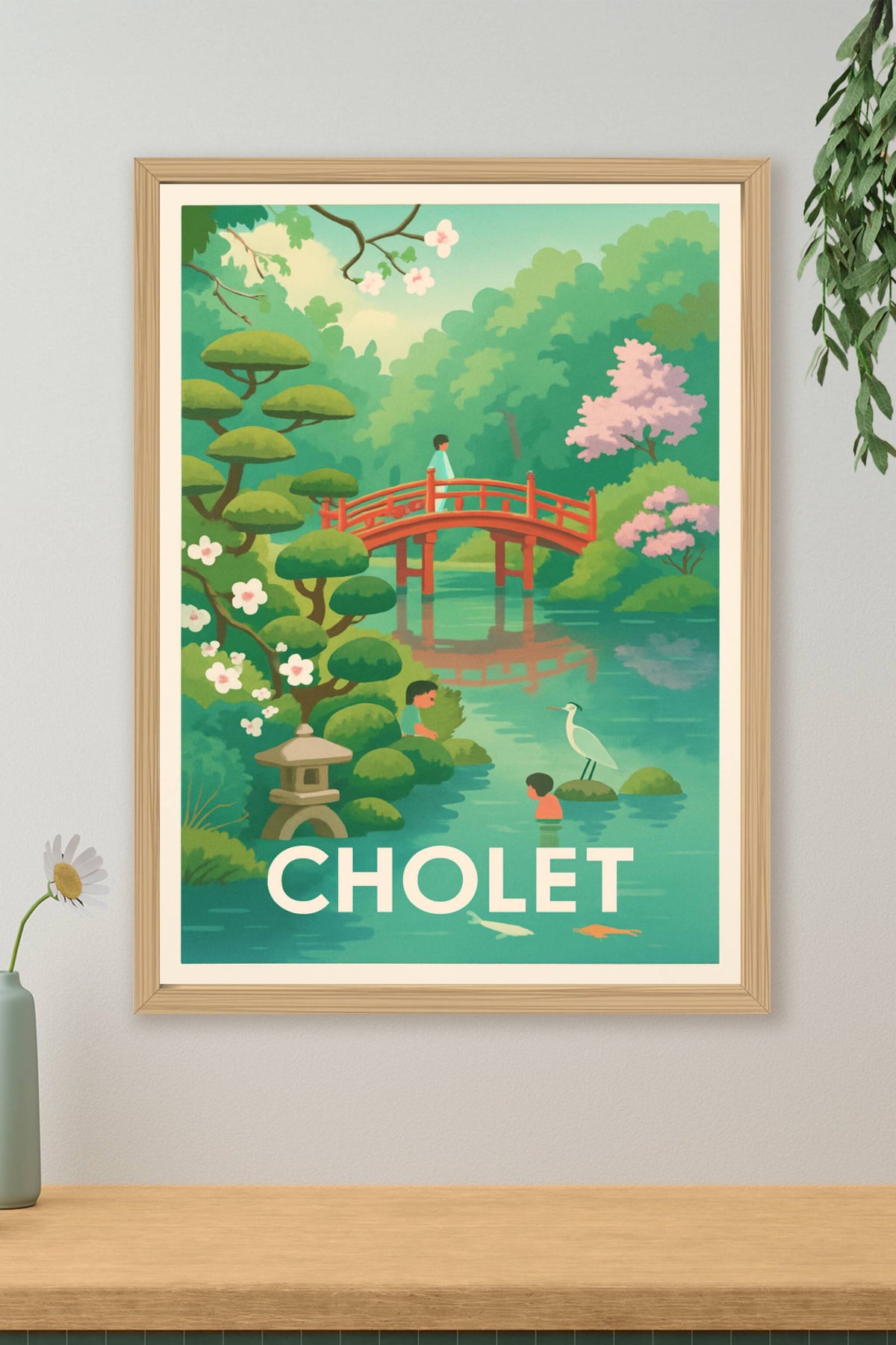 Affiche Cholet — Sérénité et nature japonaise au cœur de la ville · poster d'art de Cholet