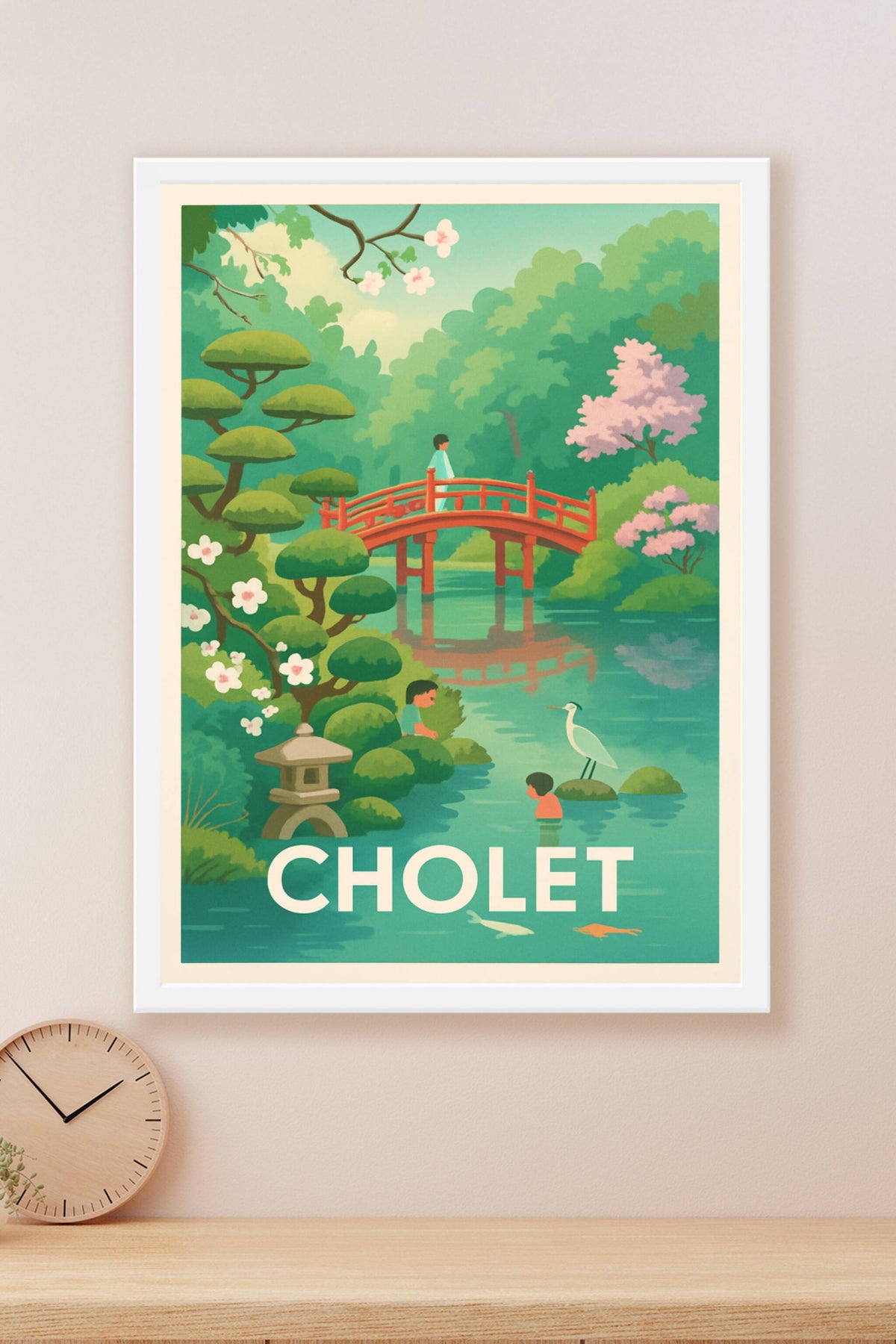 Affiche Cholet — Sérénité et nature japonaise au cœur de la ville · poster d'art de Cholet