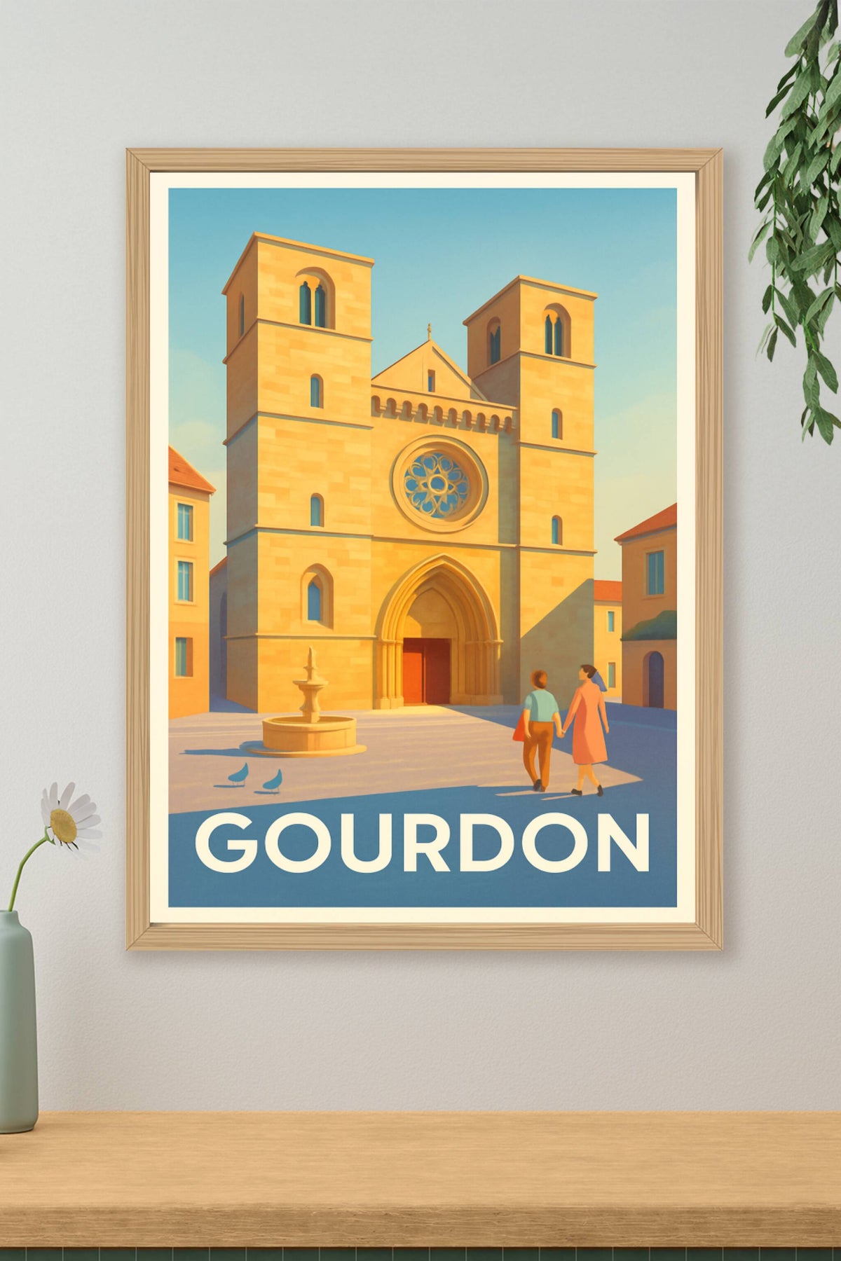 Affiche Gourdon — L'élégance intemporelle de la vieille ville · poster d'art de Gourdon