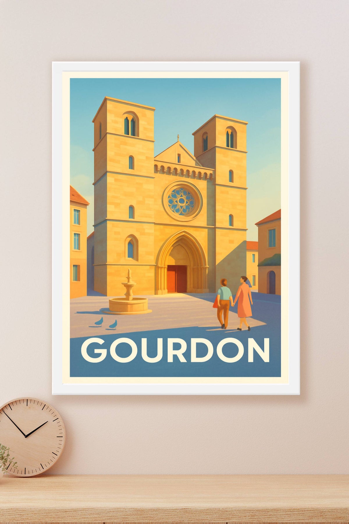 Affiche Gourdon — L'élégance intemporelle de la vieille ville · poster d'art de Gourdon
