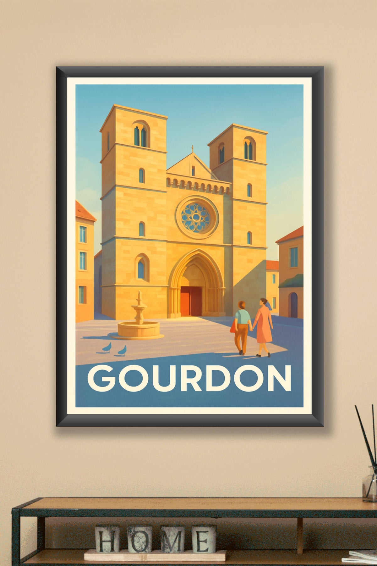 Affiche Gourdon — L'élégance intemporelle de la vieille ville · poster d'art de Gourdon