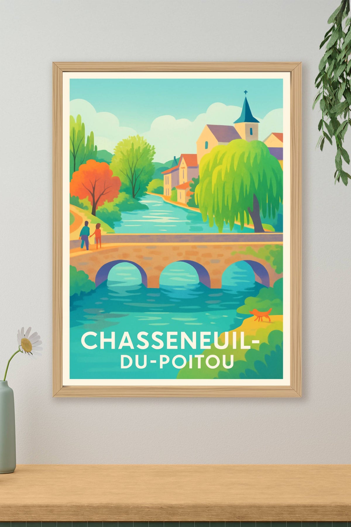 Affiche Chasseneuil-du-Poitou — Charme bucolique au fil de l'eau · poster d'art de Chasseneuil-du-Poitou