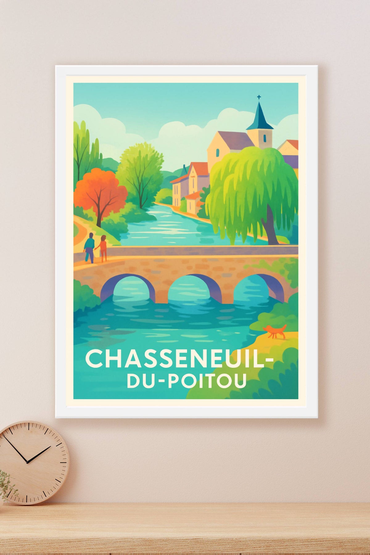 Affiche Chasseneuil-du-Poitou — Charme bucolique au fil de l'eau · poster d'art de Chasseneuil-du-Poitou