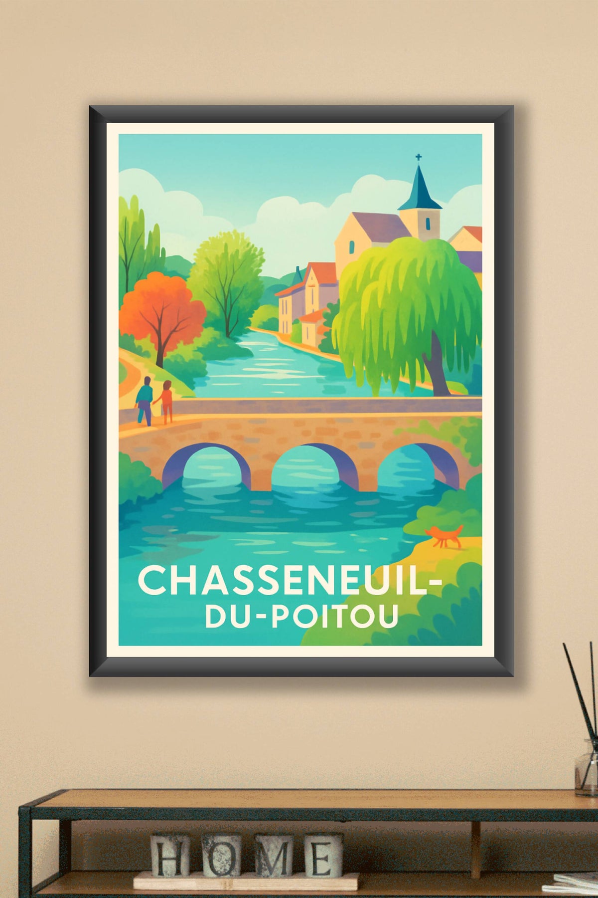 Affiche Chasseneuil-du-Poitou — Charme bucolique au fil de l'eau · poster d'art de Chasseneuil-du-Poitou