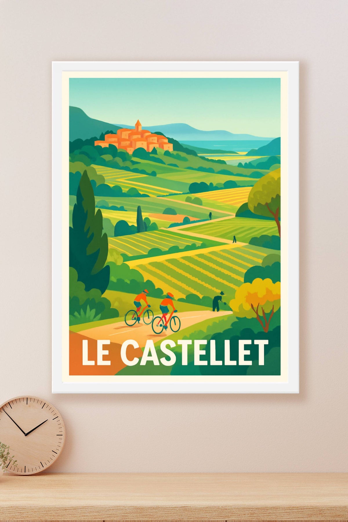 Affiche Le Castellet — Évasion à vélo au cœur des vignobles · poster d'art de Le Castellet