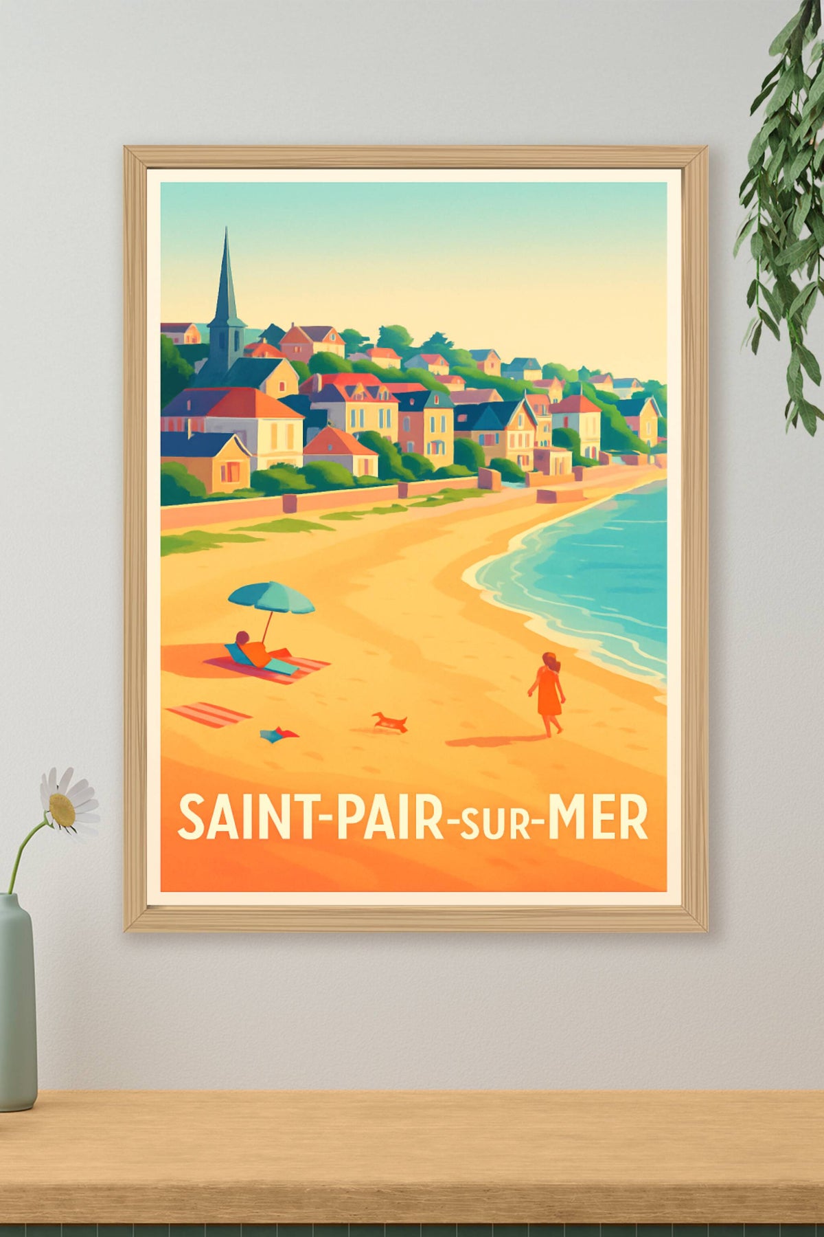 Affiche Saint-Pair-sur-Mer — L'évasion balnéaire en couleur · poster d'art de Saint-Pair-sur-Mer