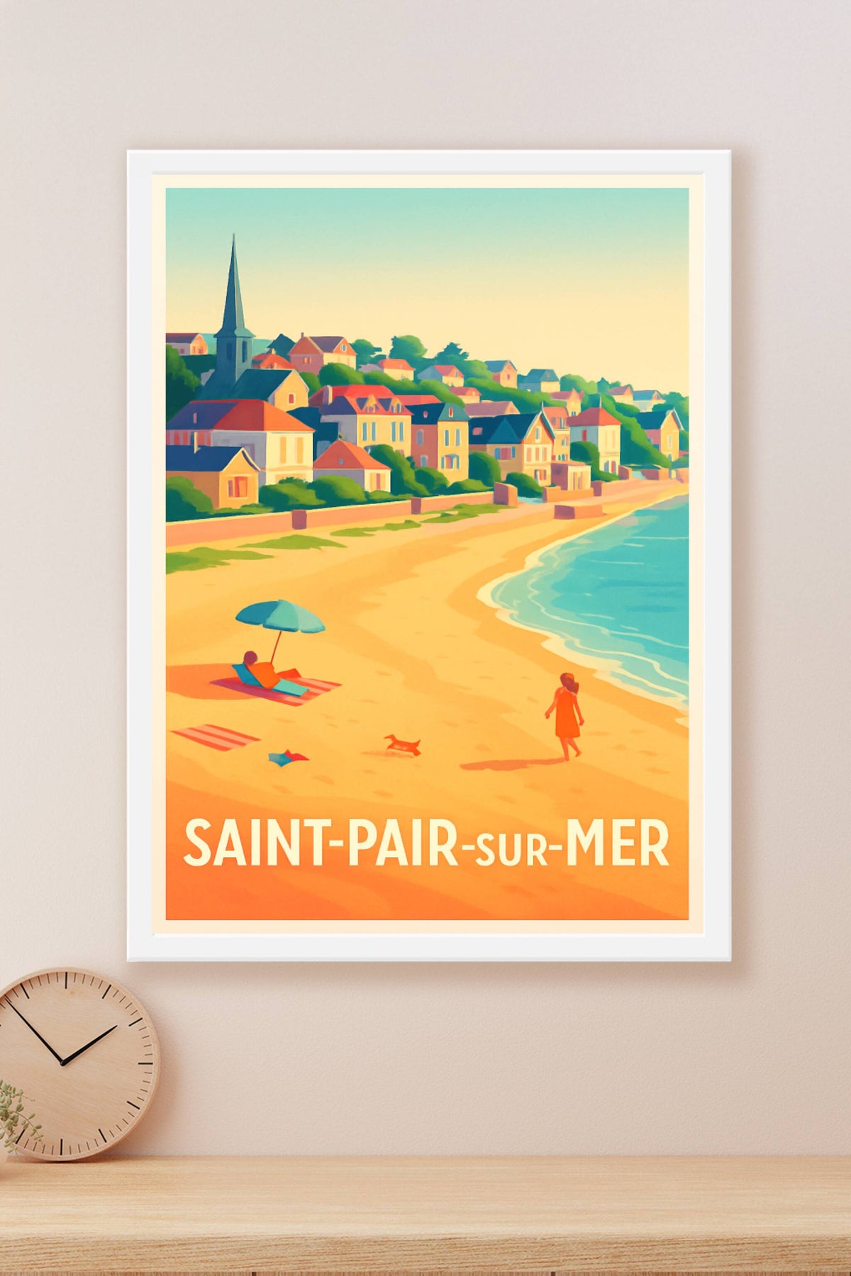 Affiche Saint-Pair-sur-Mer — L'évasion balnéaire en couleur · poster d'art de Saint-Pair-sur-Mer