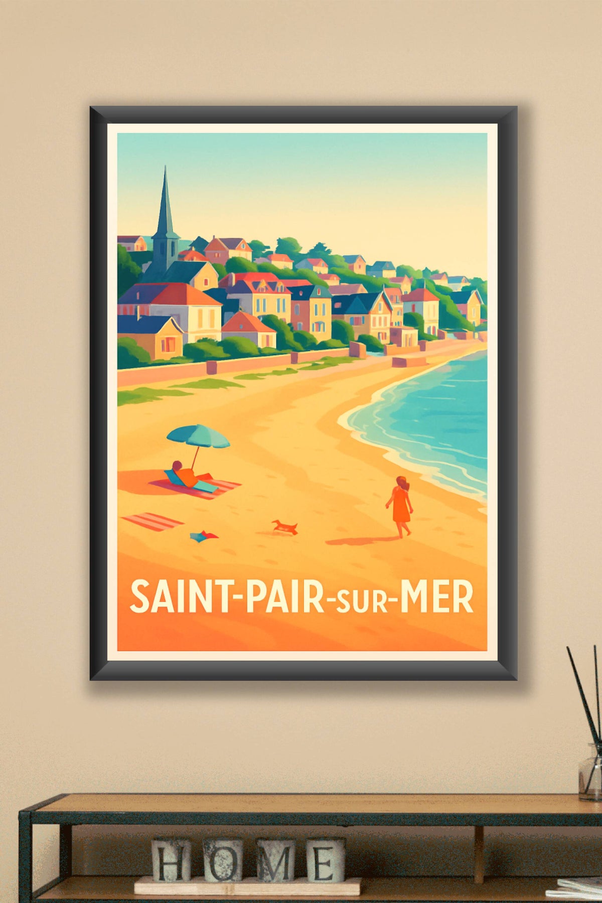 Affiche Saint-Pair-sur-Mer — L'évasion balnéaire en couleur · poster d'art de Saint-Pair-sur-Mer