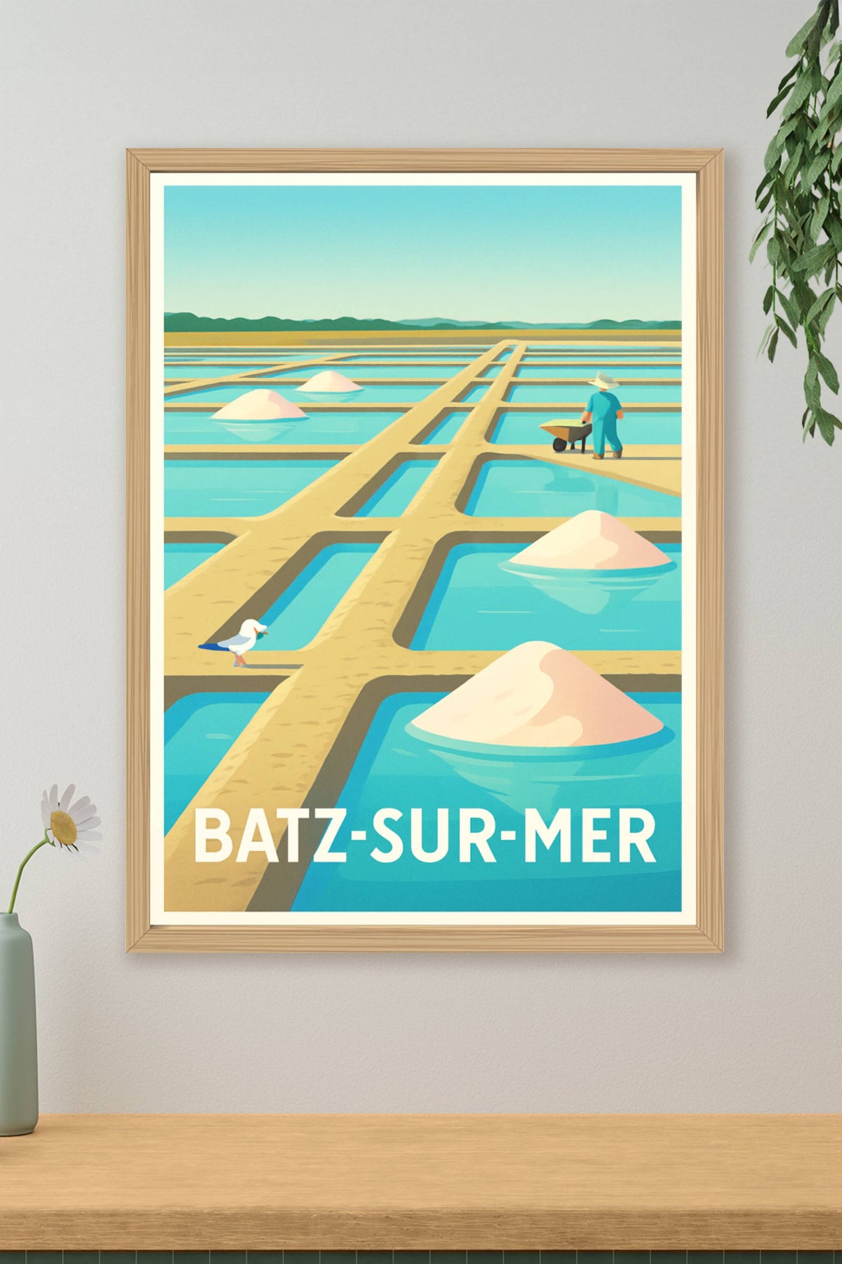 Affiche Batz-sur-Mer — L'art des marais salants en lumière · poster d'art de Batz-sur-Mer