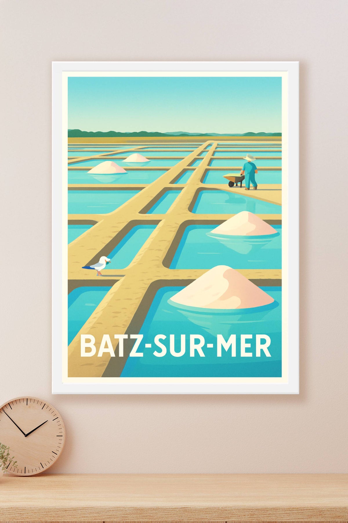 Affiche Batz-sur-Mer — L'art des marais salants en lumière · poster d'art de Batz-sur-Mer