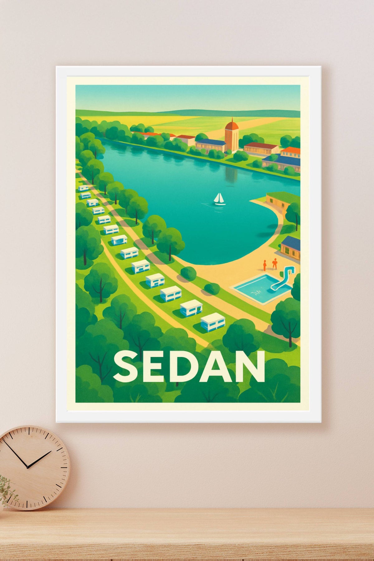 Affiche Sedan — Évasion nature au bord de l'eau · poster d'art de Sedan