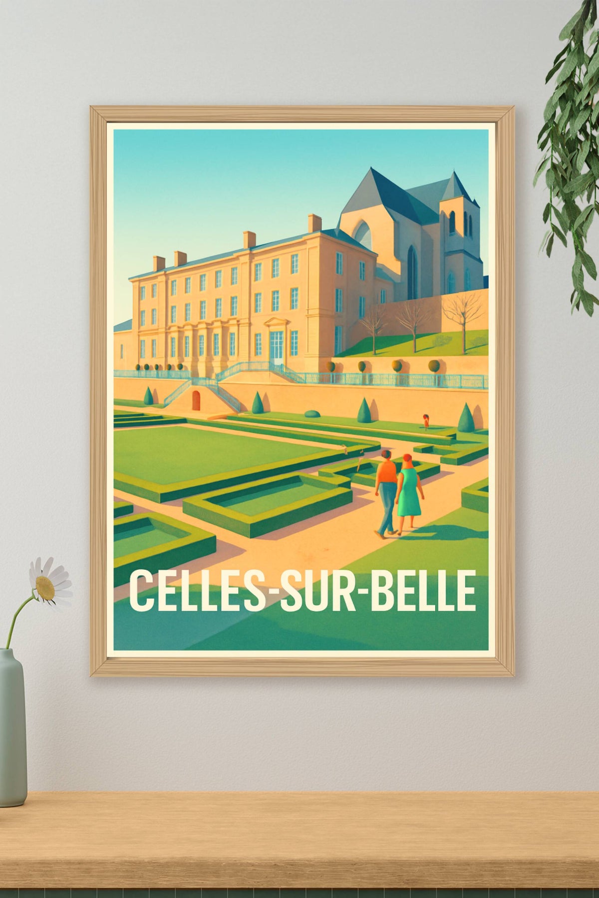 Affiche Celles-sur-Belle — Élégance et Sérénité au Château · poster d'art de Celles-sur-Belle