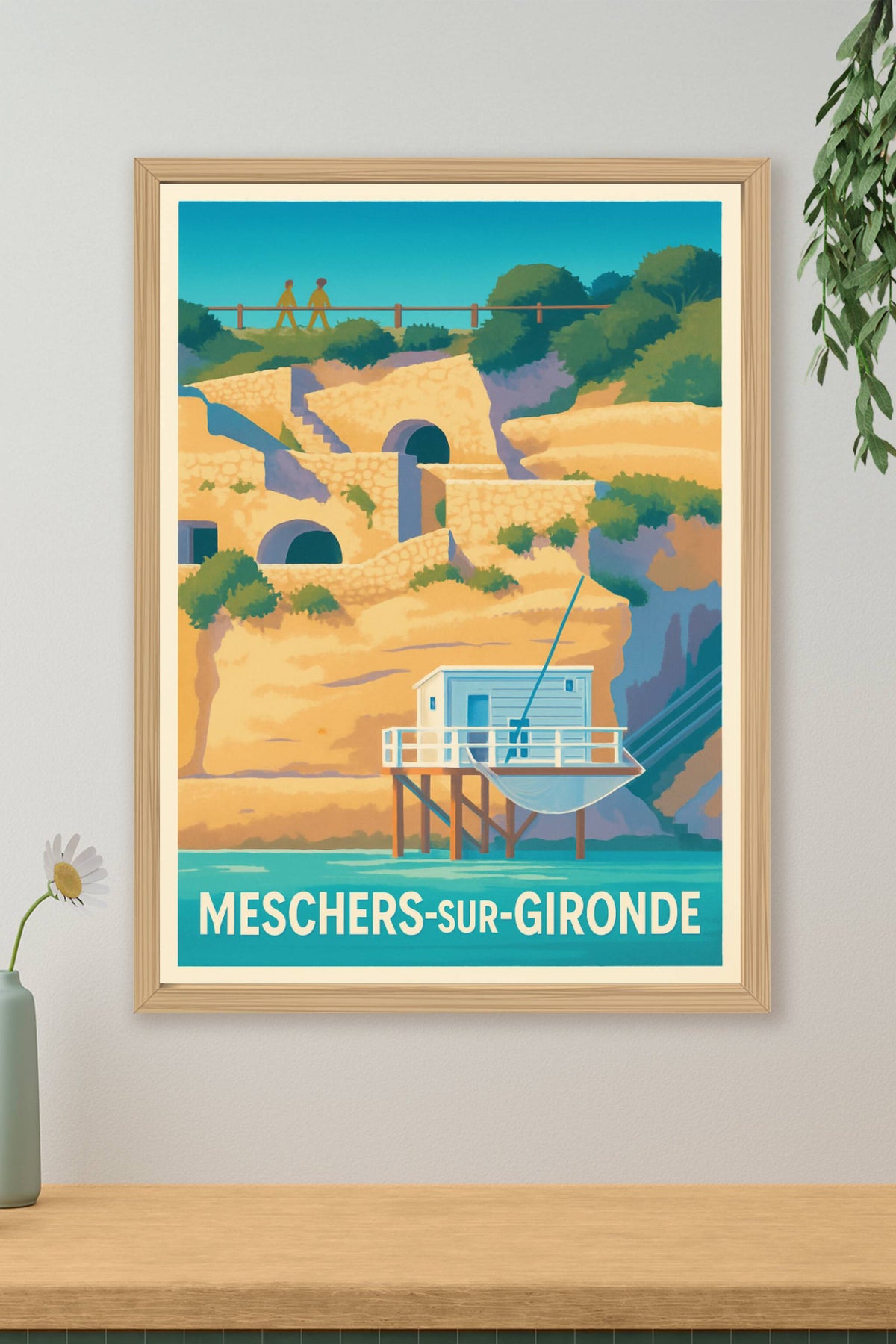 Affiche Meschers-sur-Gironde — Charme côtier et cabane de pêcheurs · poster d'art de Meschers-sur-Gironde