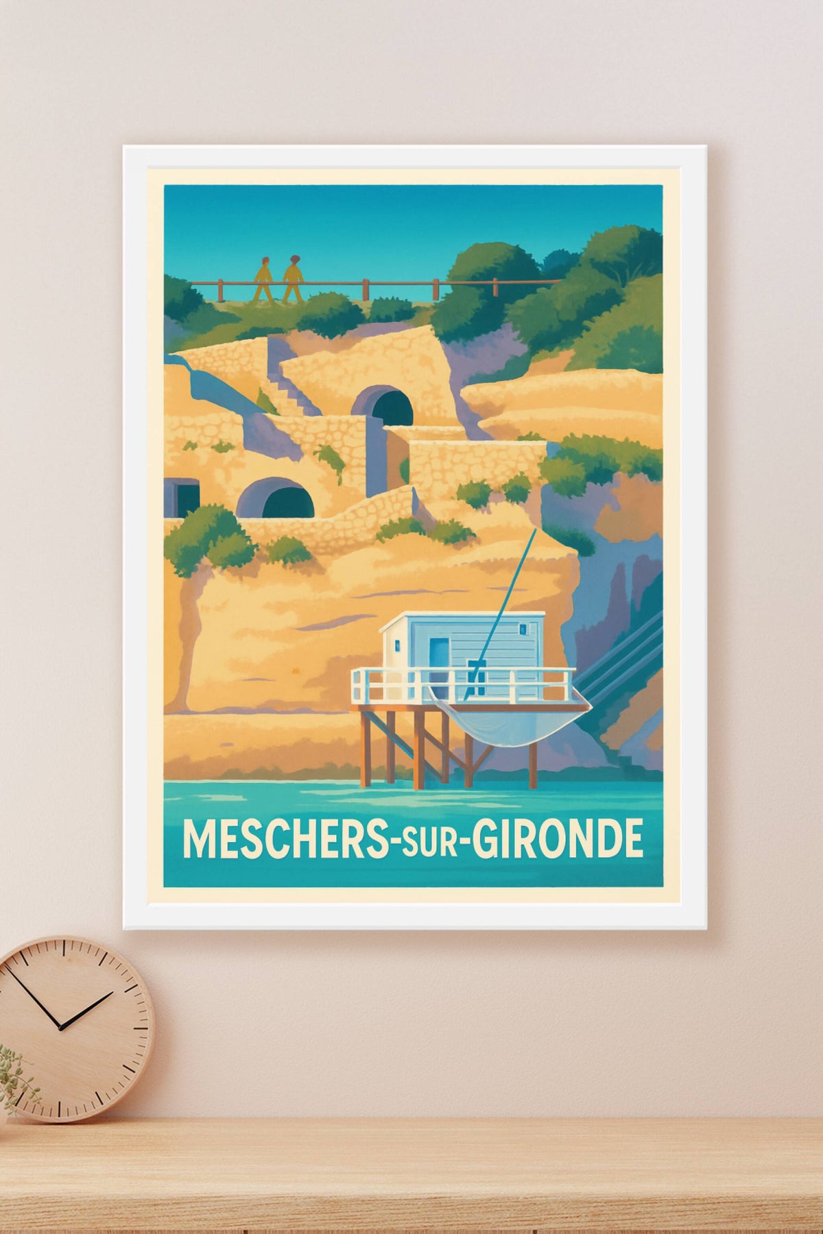 Affiche Meschers-sur-Gironde — Charme côtier et cabane de pêcheurs · poster d'art de Meschers-sur-Gironde
