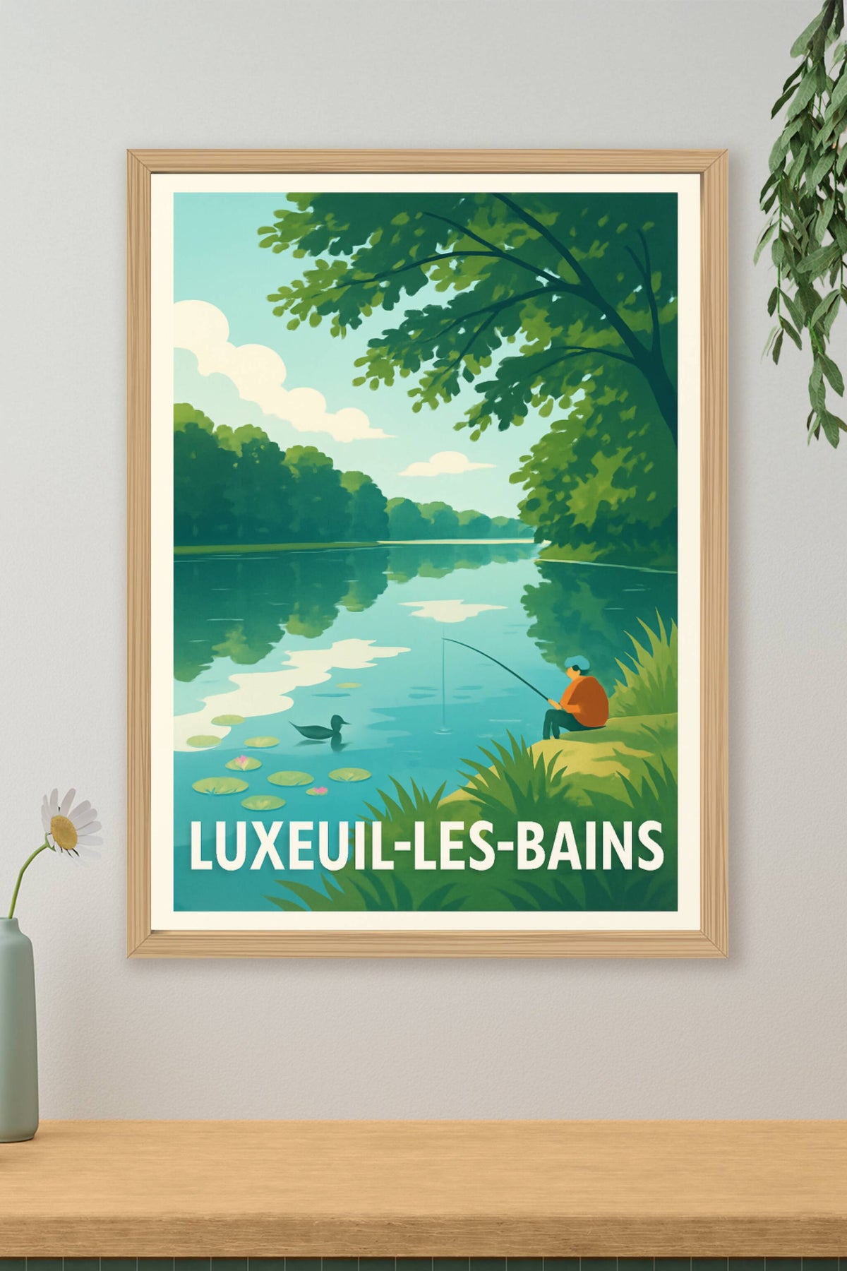 Affiche Luxeuil-les-Bains — Sérénité au bord de l'eau · poster d'art de Luxeuil-les-Bains